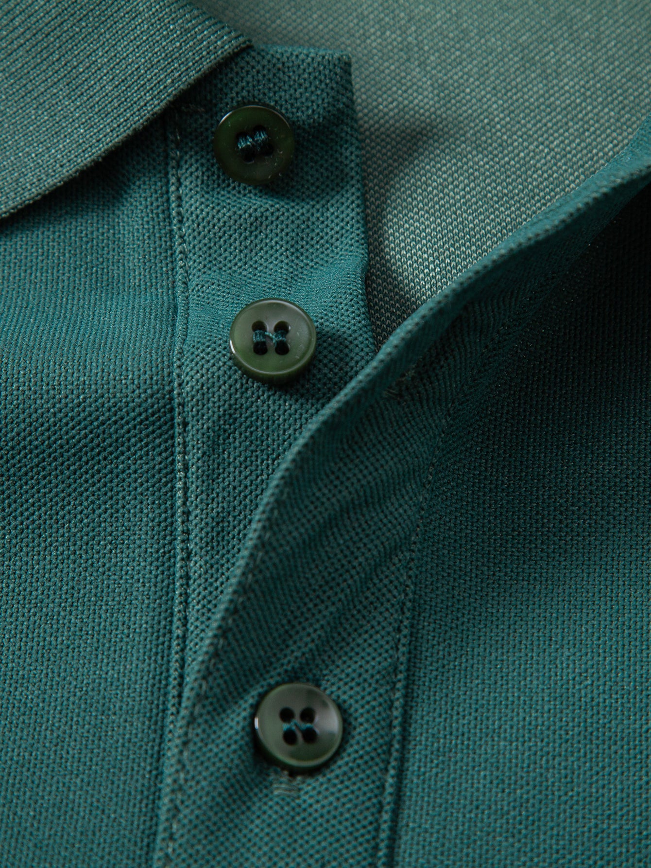 Contrast Striped Trim Pique Polo