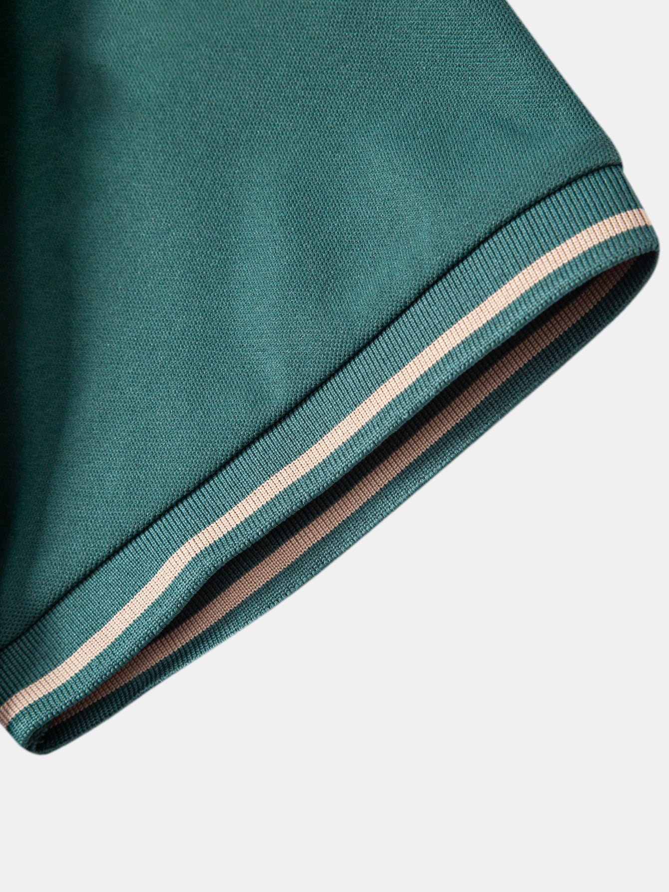 Contrast Striped Trim Pique Polo