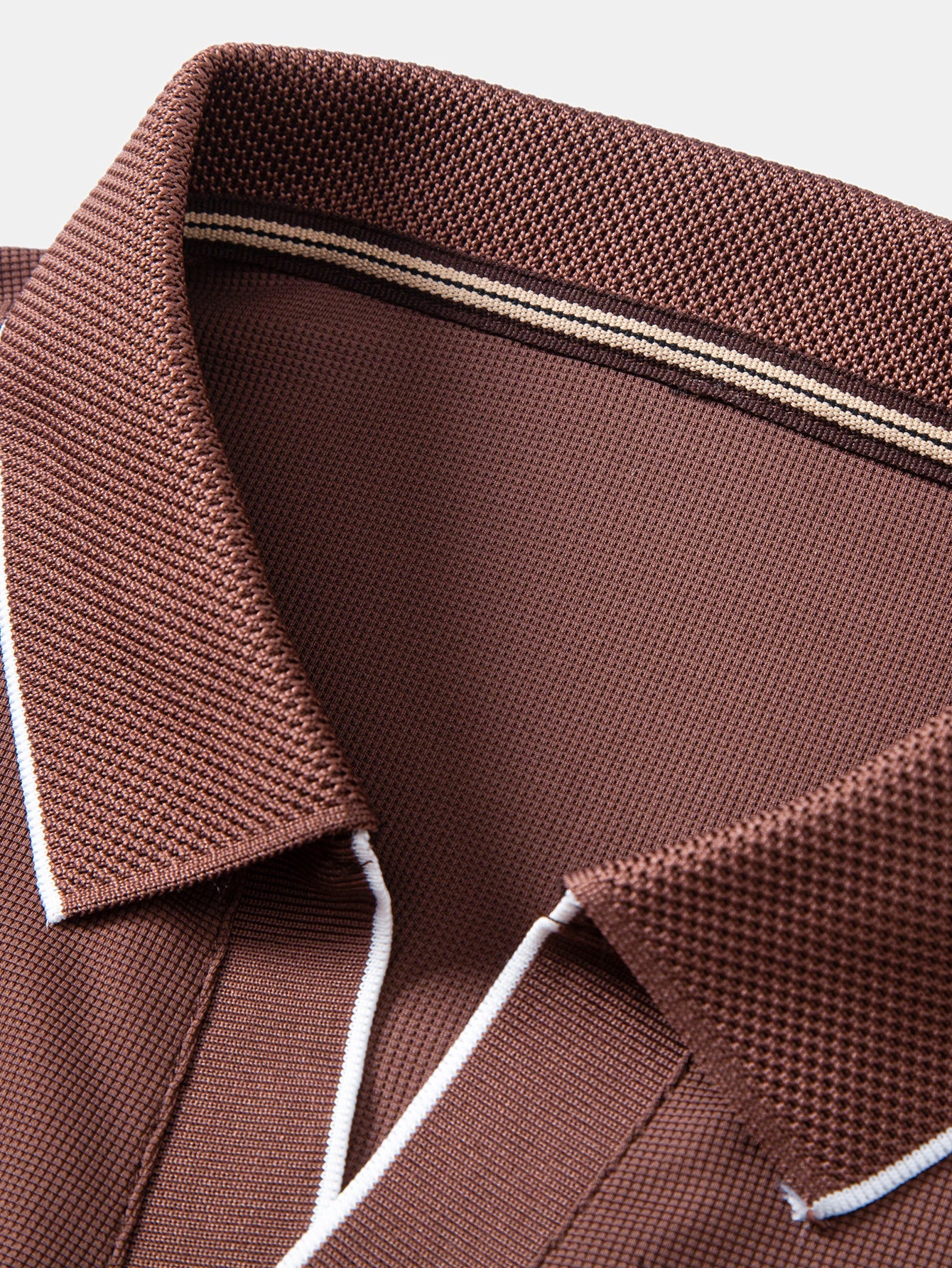 Waffle V Neck Polo