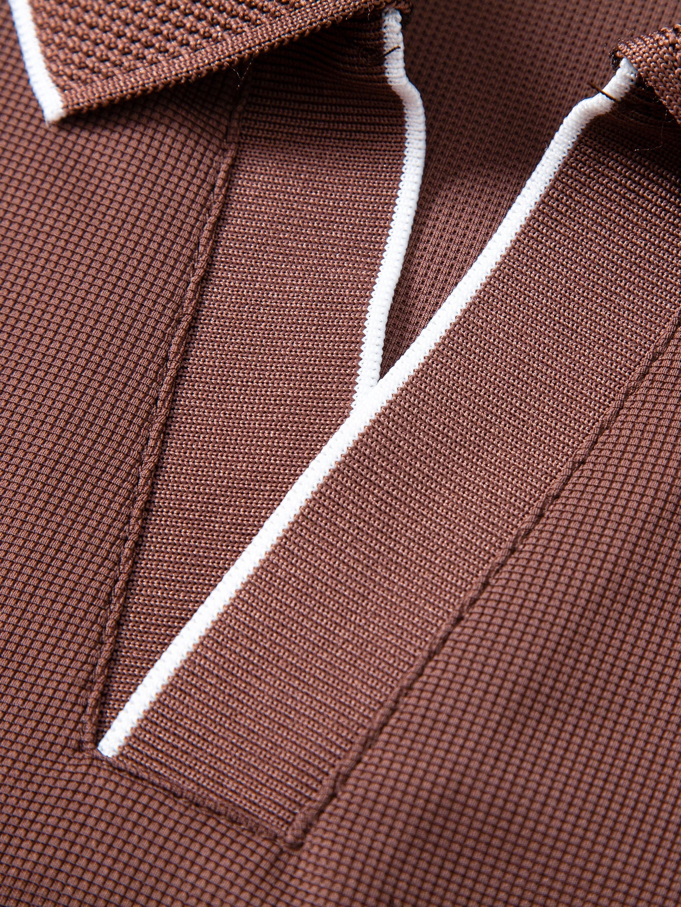 Waffle V Neck Polo