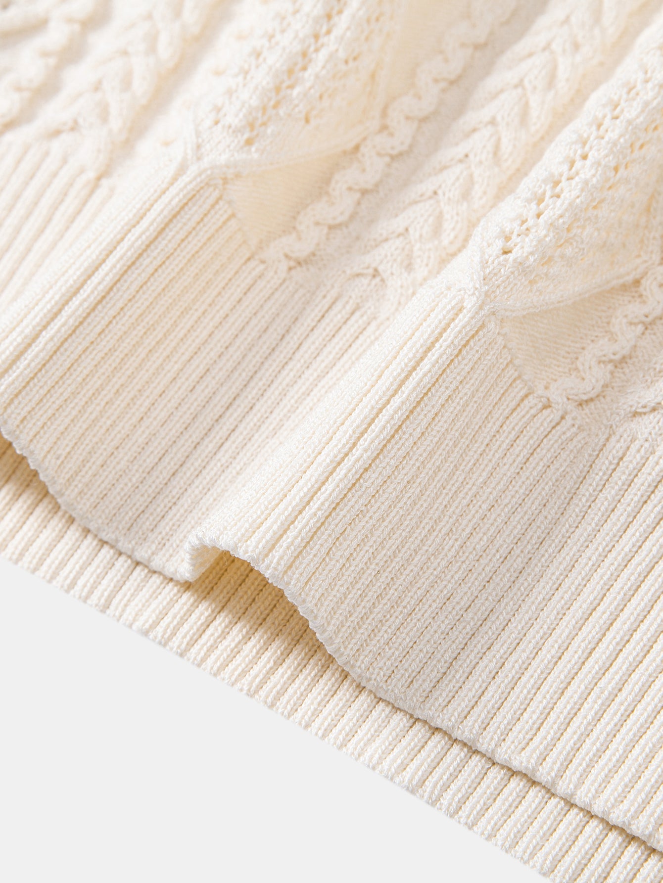 Geometric Jacquard Open Knit Polo