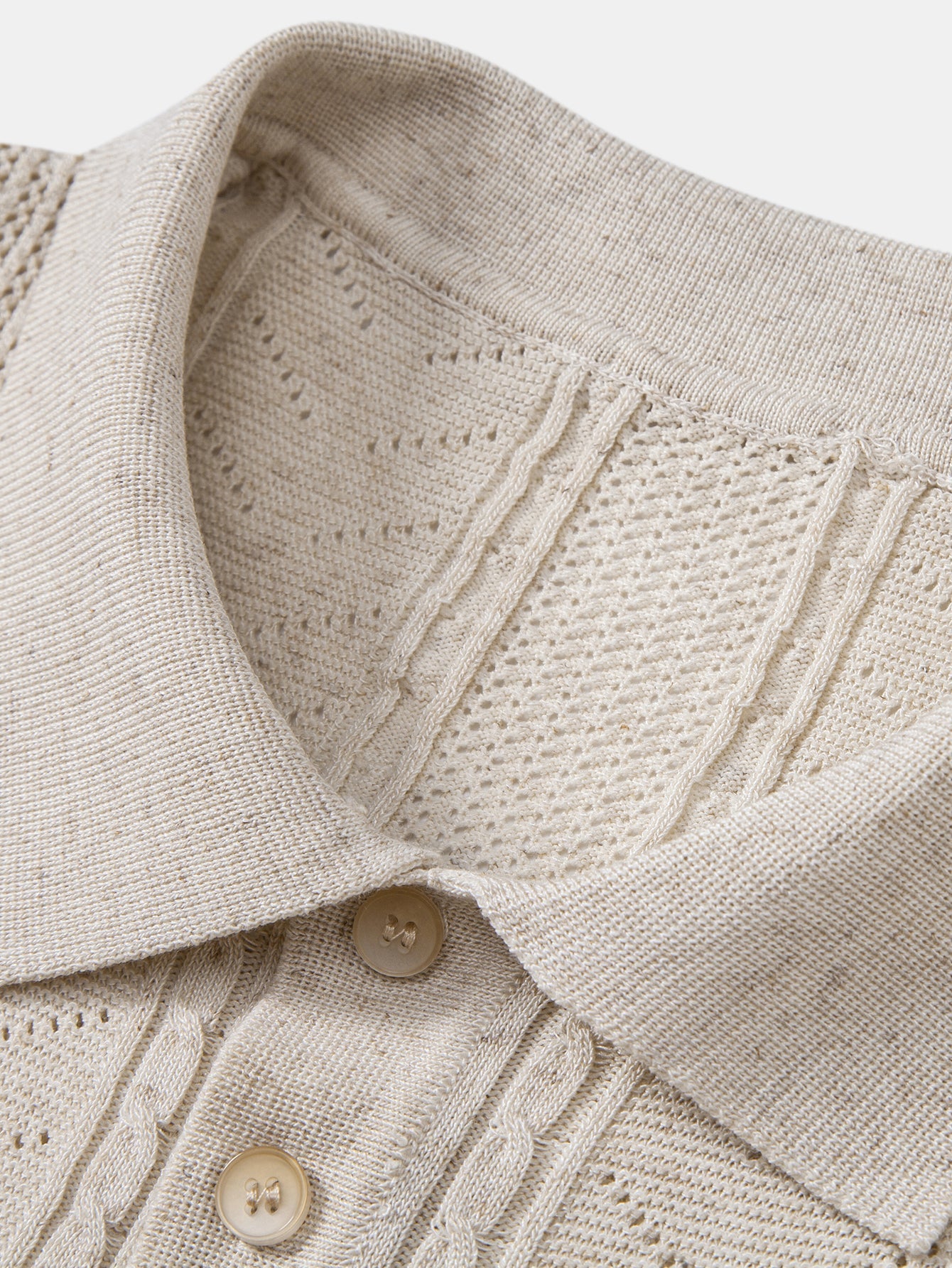 Linen Textured Knit Polo