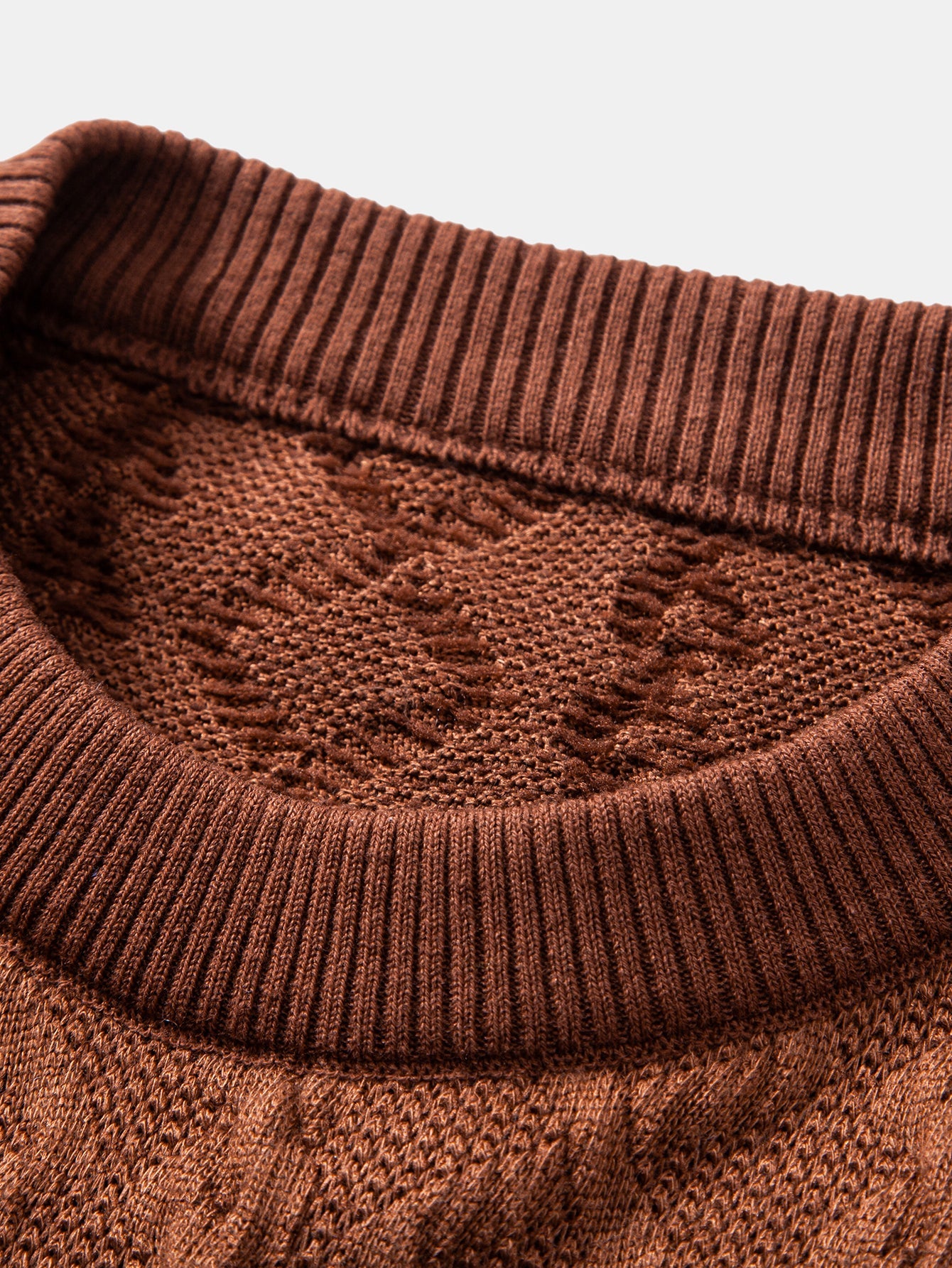 Geometric Jacquard Crew Neck Sweater