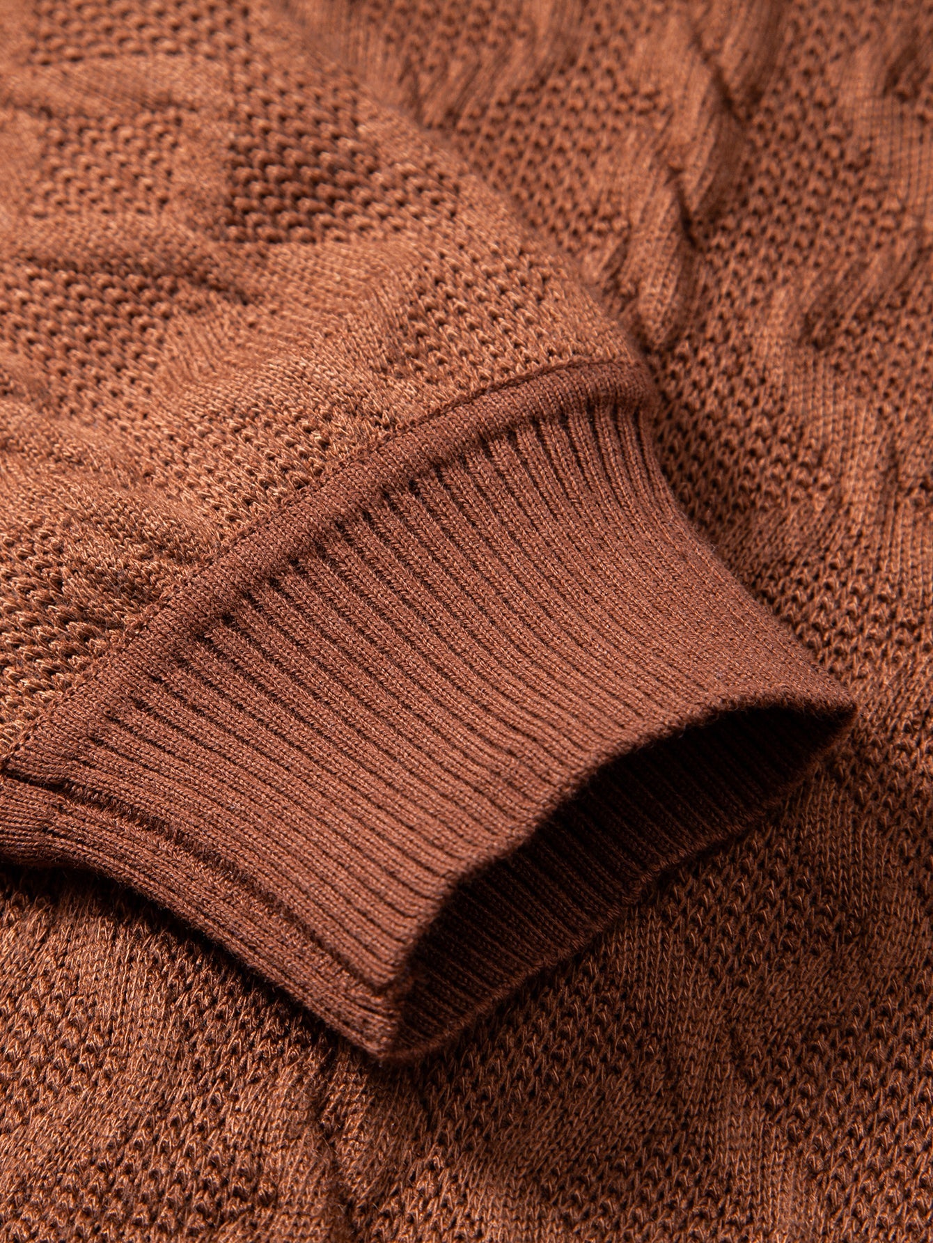 Geometric Jacquard Crew Neck Sweater