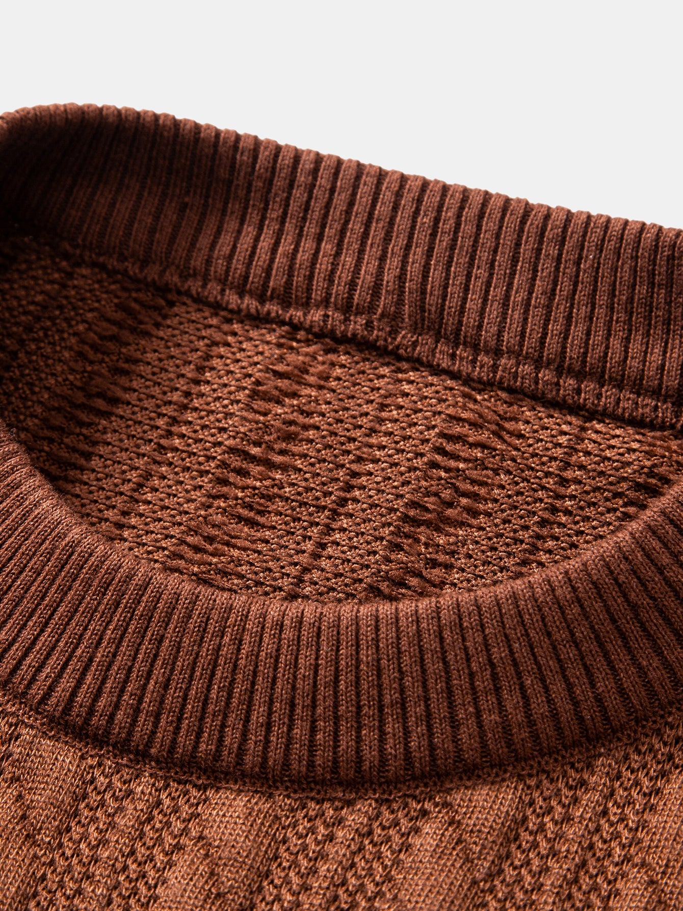 Stripe Jacquard Crew Neck Sweater