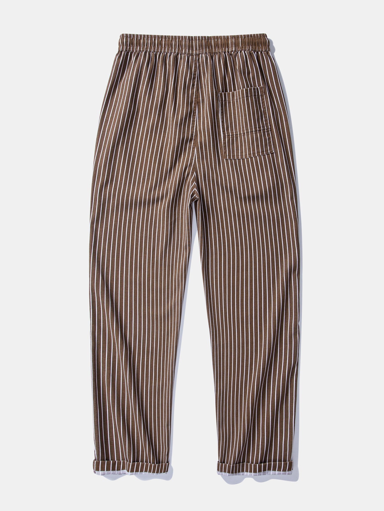 Stripe Straight Leg Linen Trousers