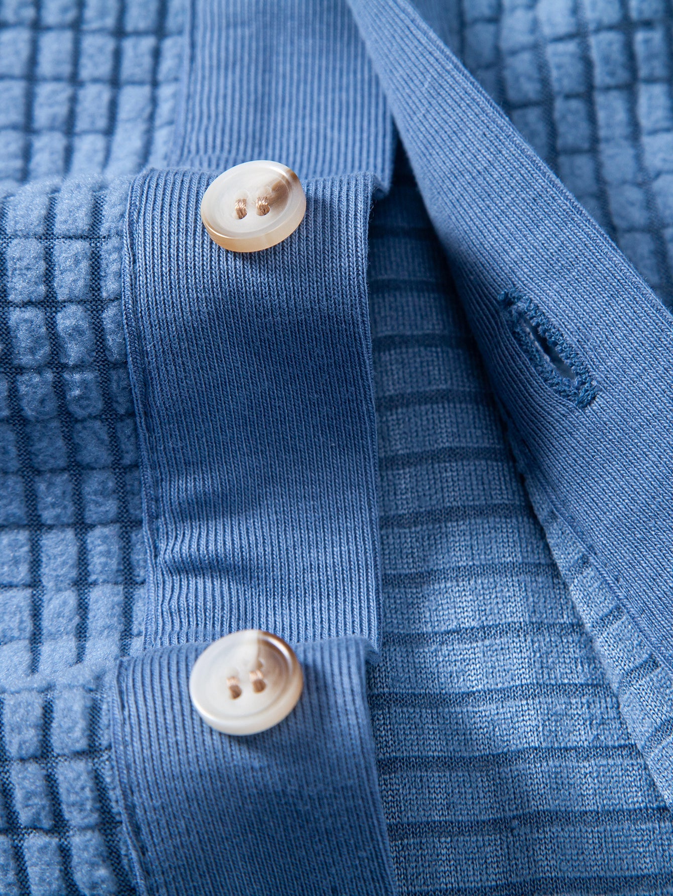 Waffle Button Up Knit Shirt