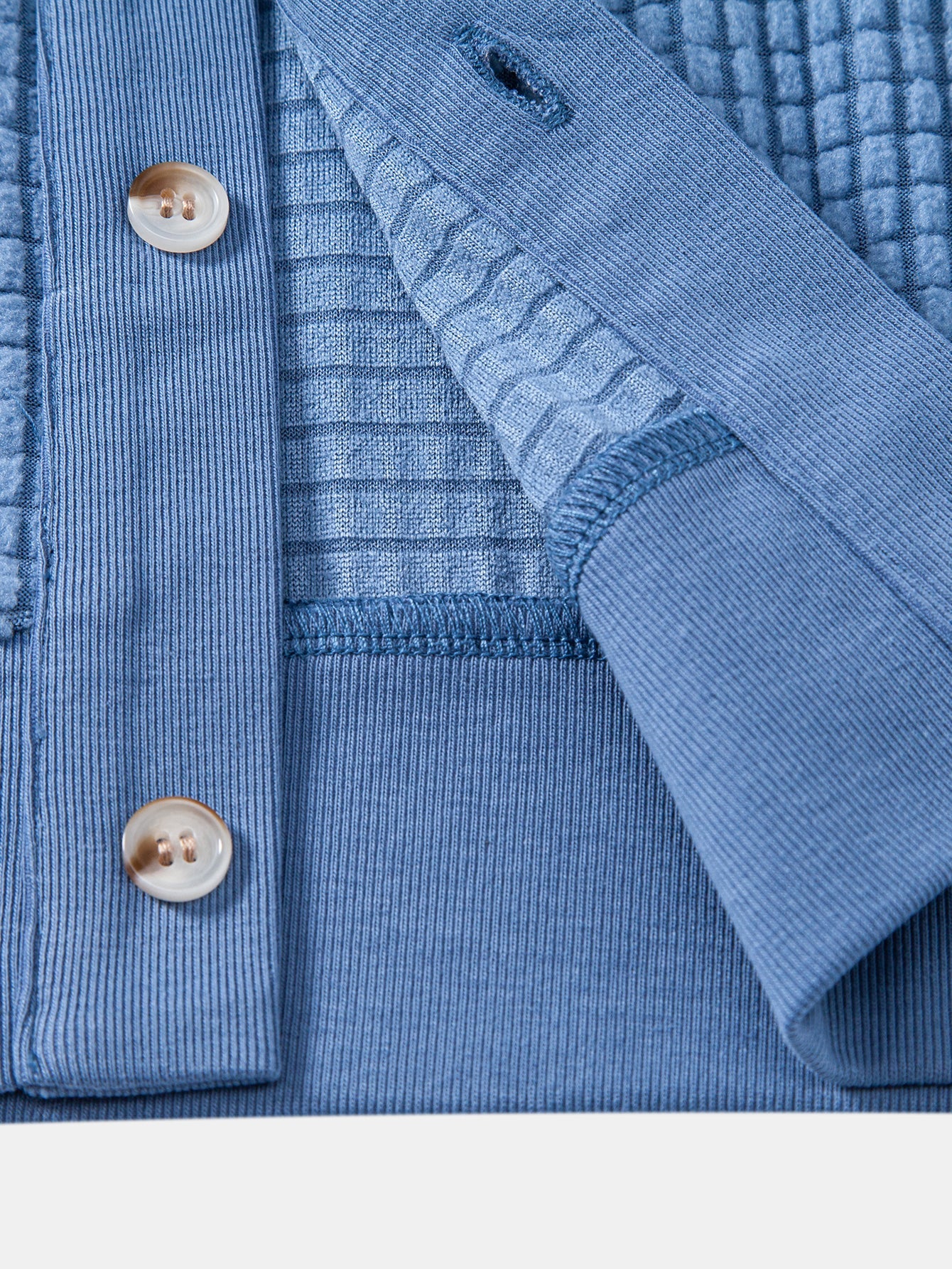 Waffle Button Up Knit Shirt