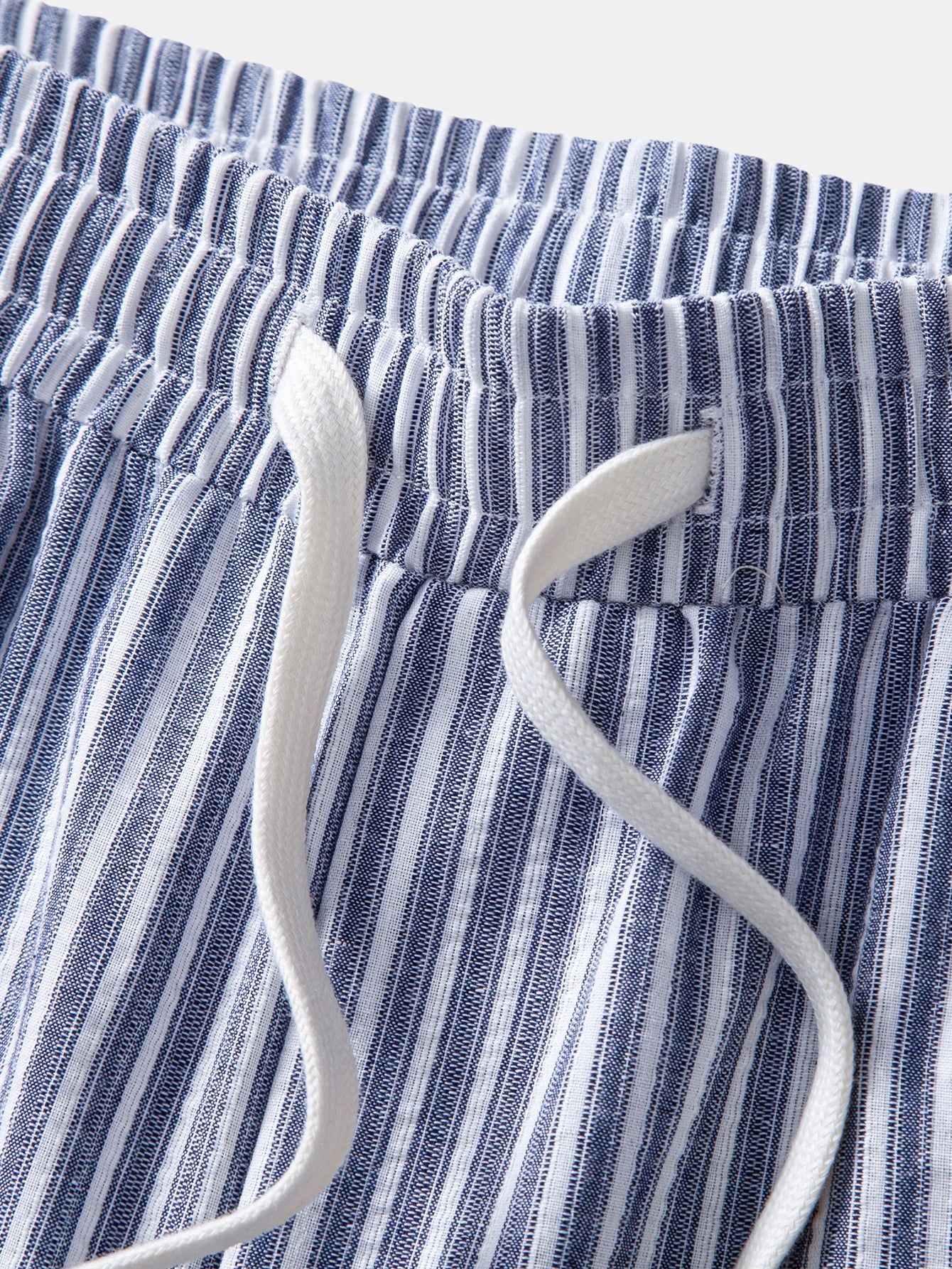 Linen Look Stripe Straight Leg Trousers