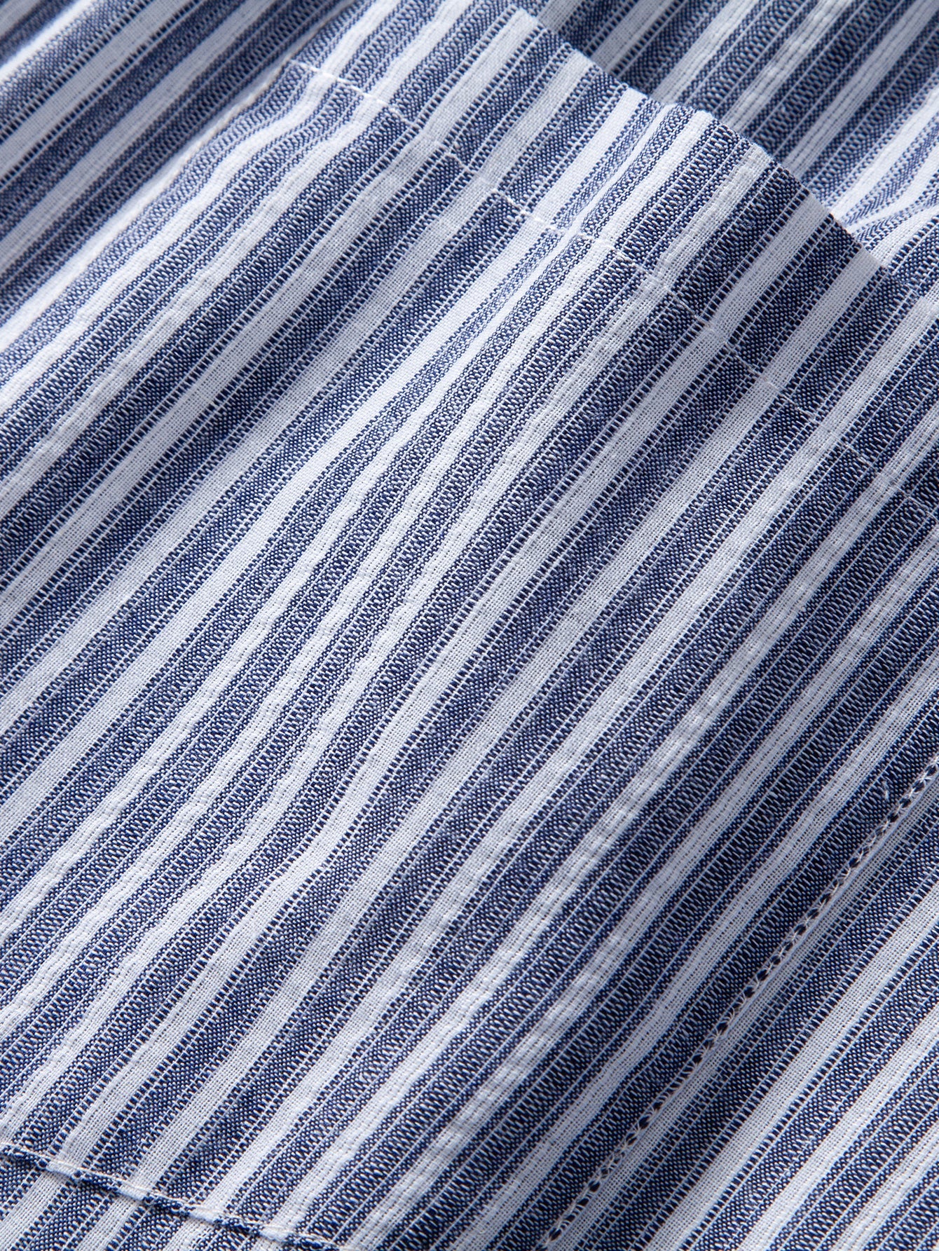 Linen Look Stripe Straight Leg Trousers