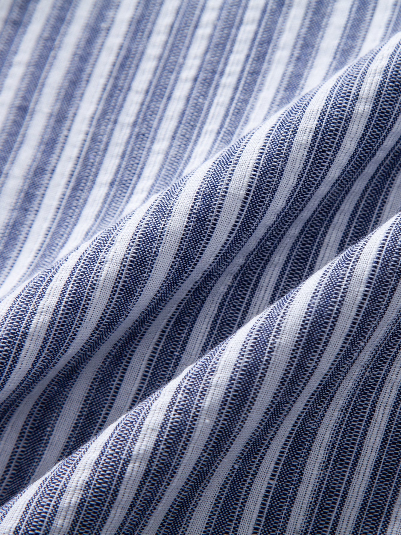 Linen Look Stripe Straight Leg Trousers