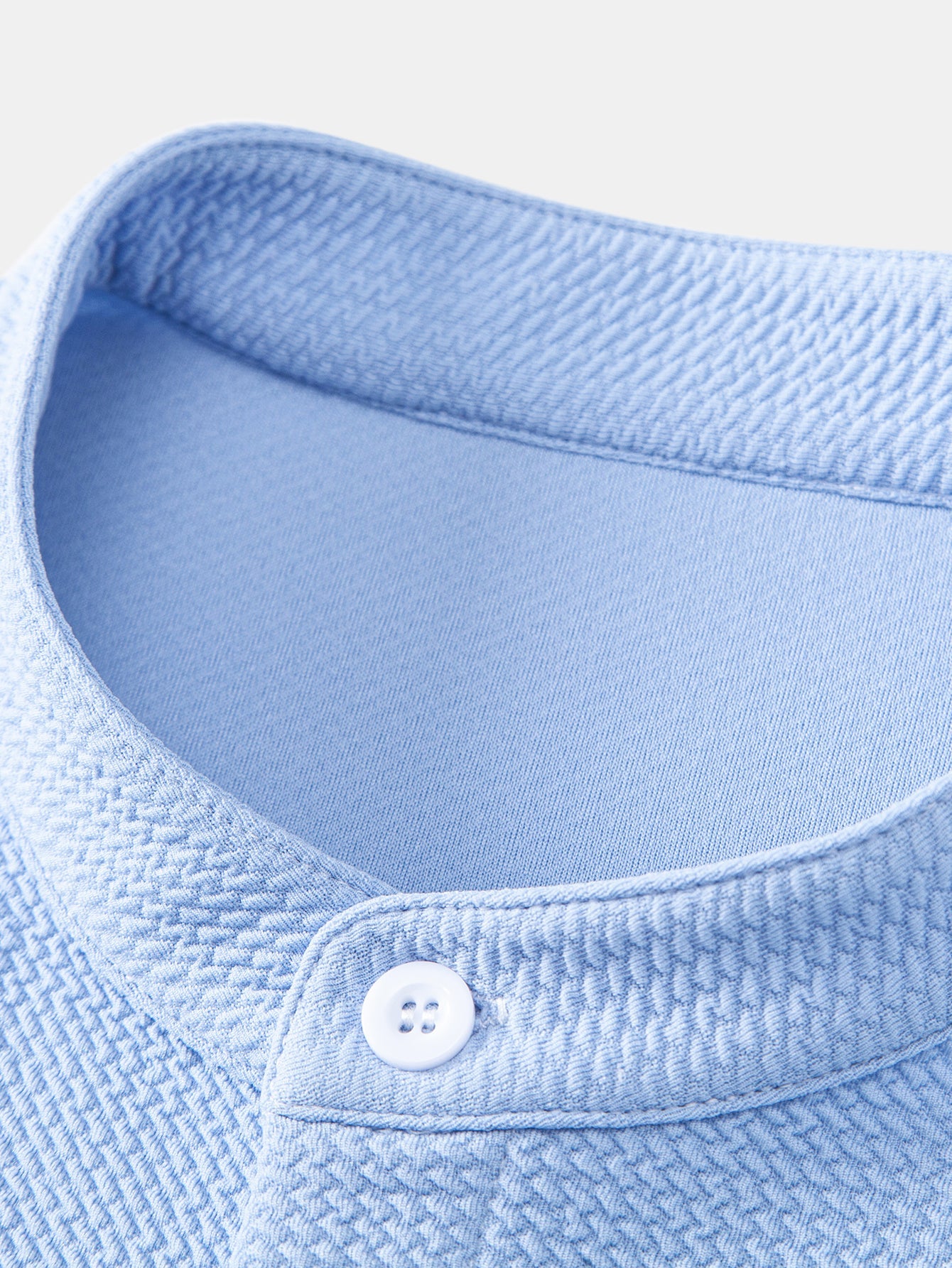 Muscle Fit Textured Stand Collar Shirt