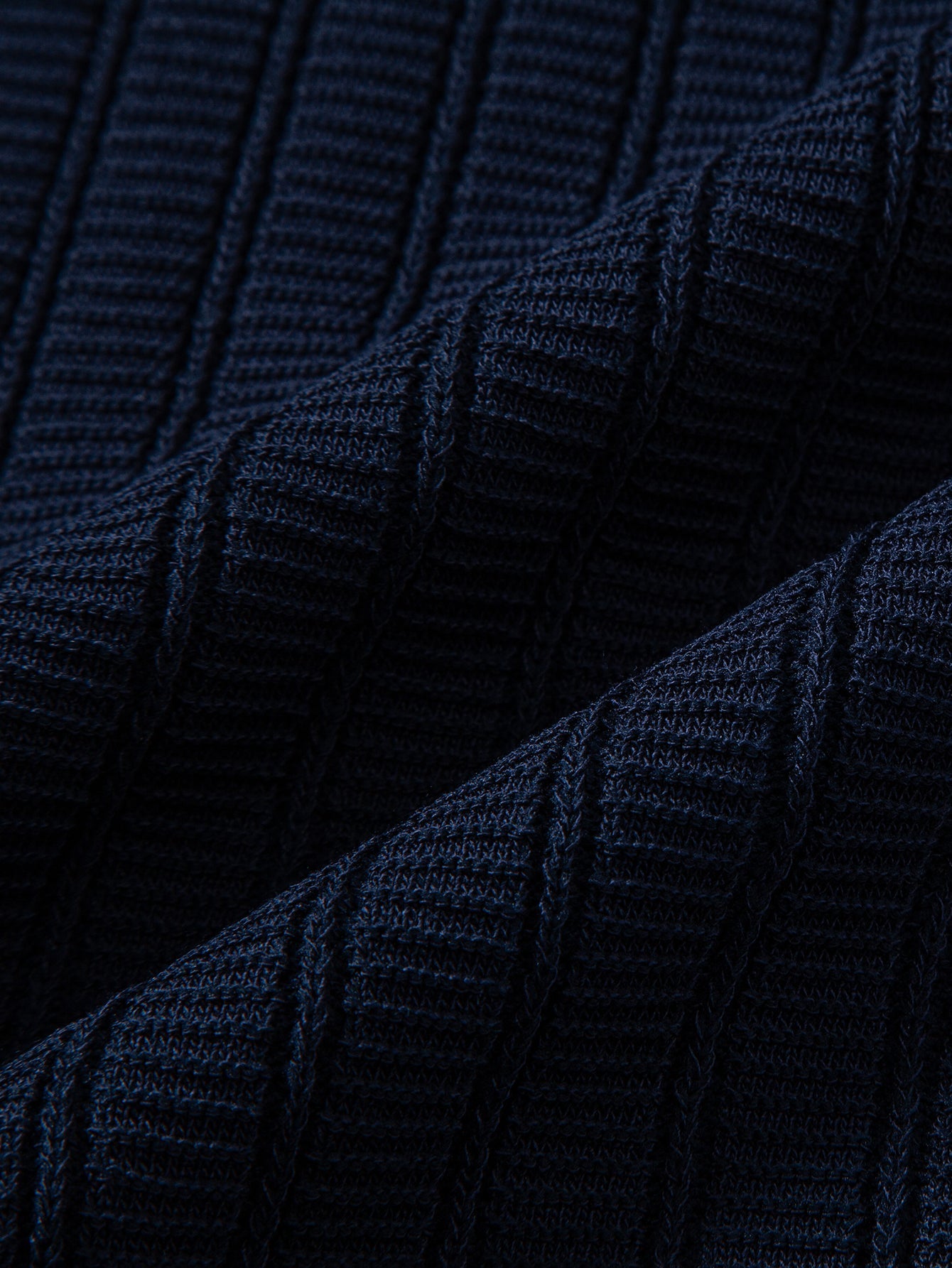 Contrast Textured Johnny Collar Knit Polo & Crinkle Textured Straight Leg Pants