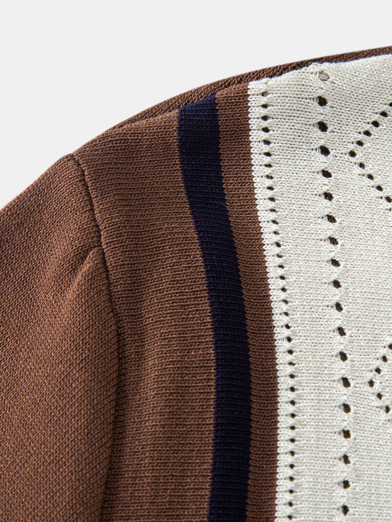 Contrast Geometric Zipper Knit Polo