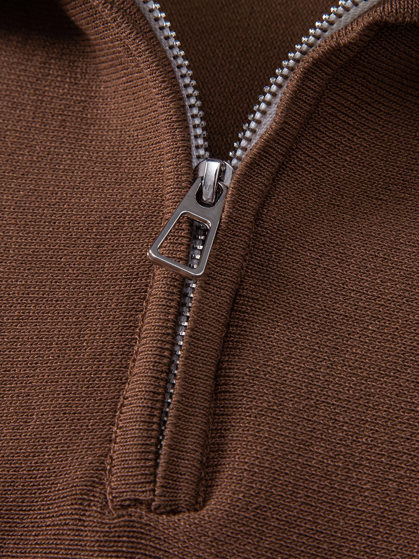 Contrast Geometric Zipper Knit Polo