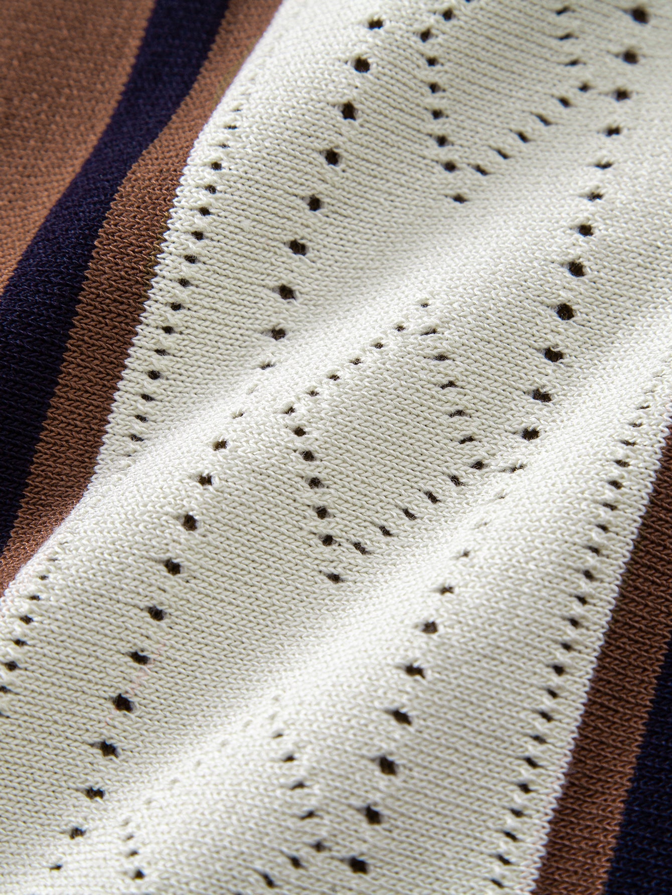 Contrast Geometric Zipper Knit Polo