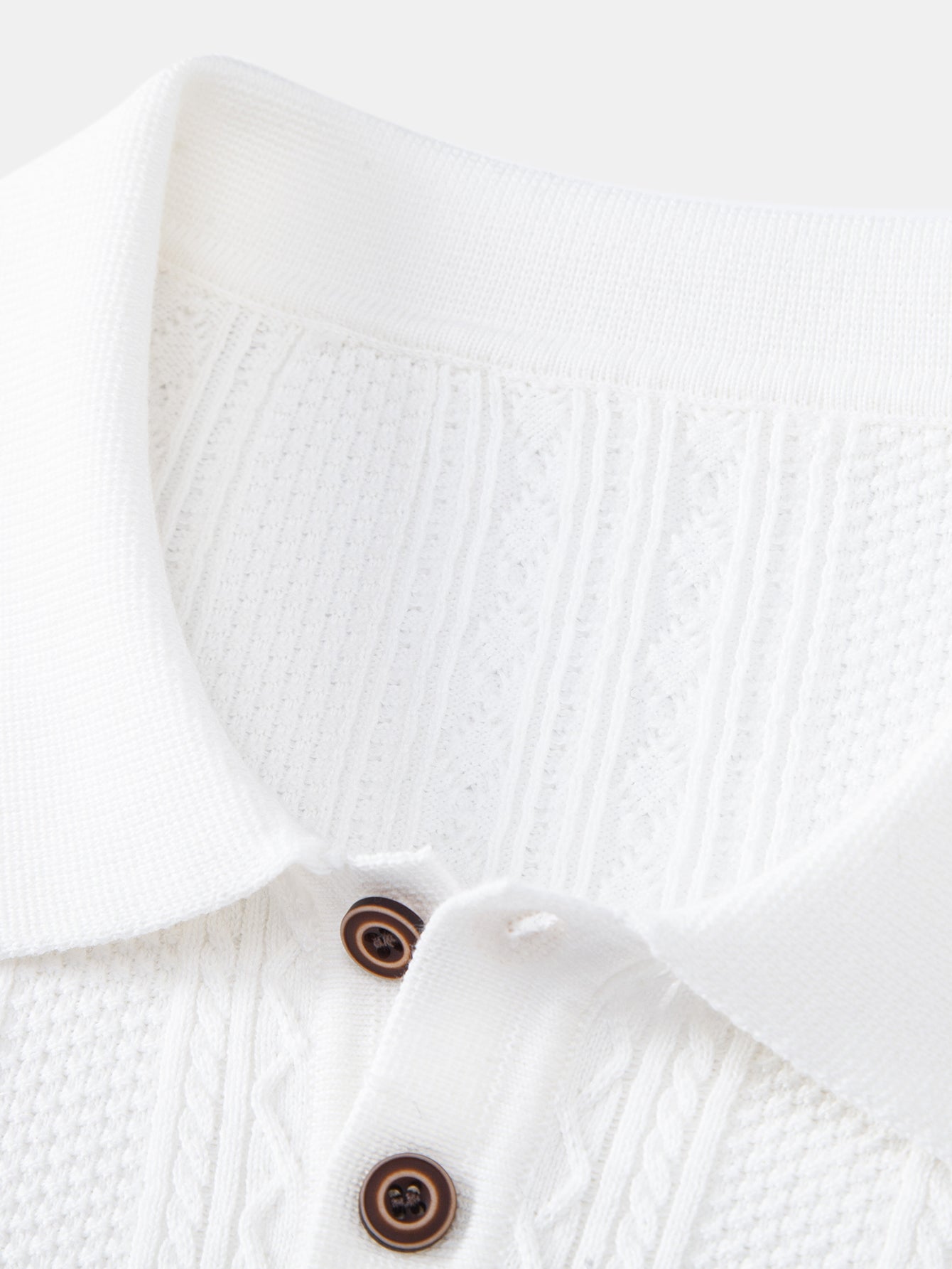 Geometric Jacquard Knit Polo