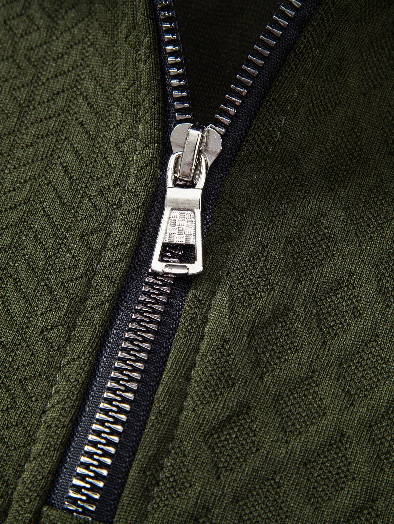 Geometric Jacquard Zipper Polo