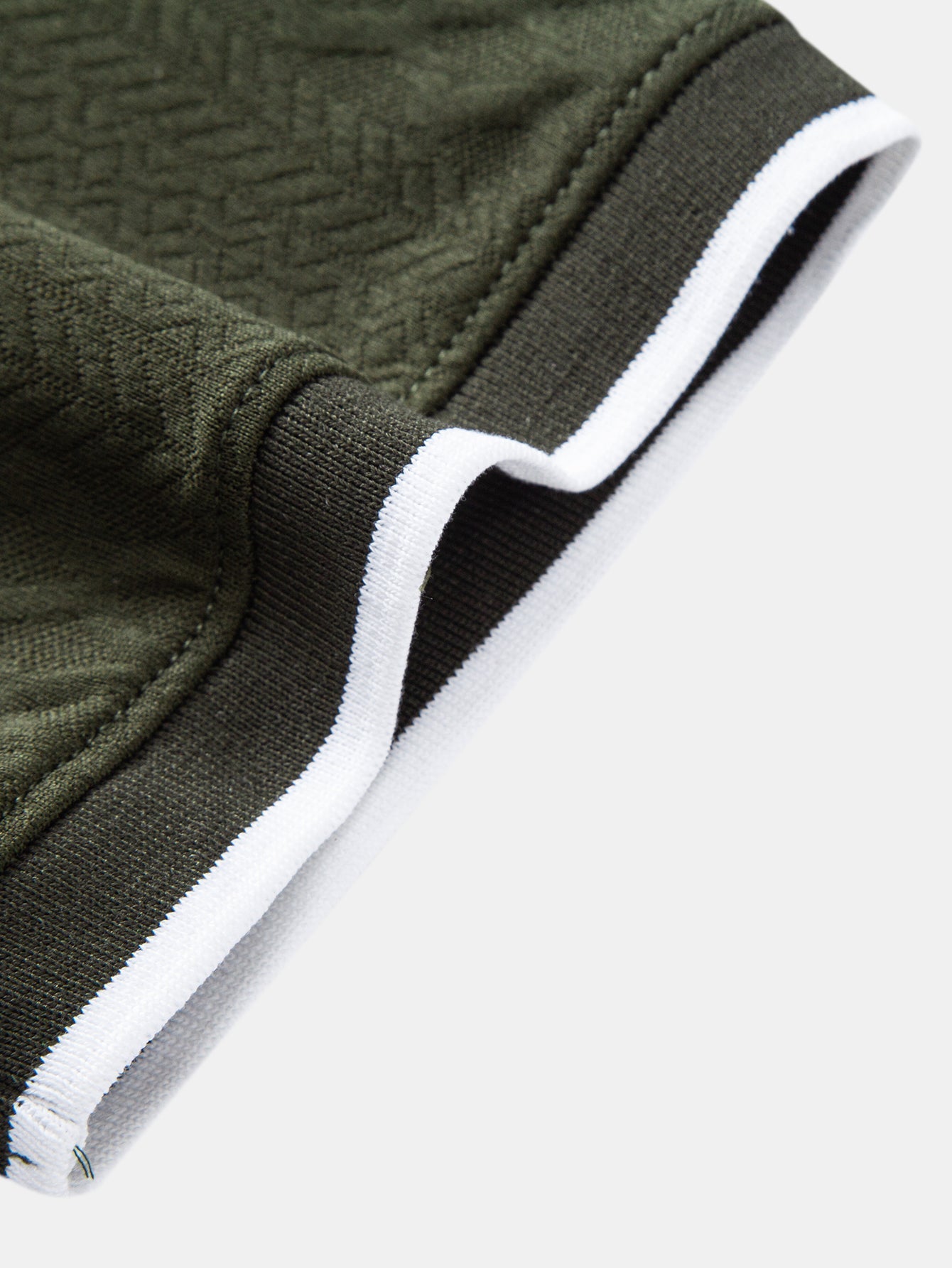 Geometric Jacquard Zipper Polo
