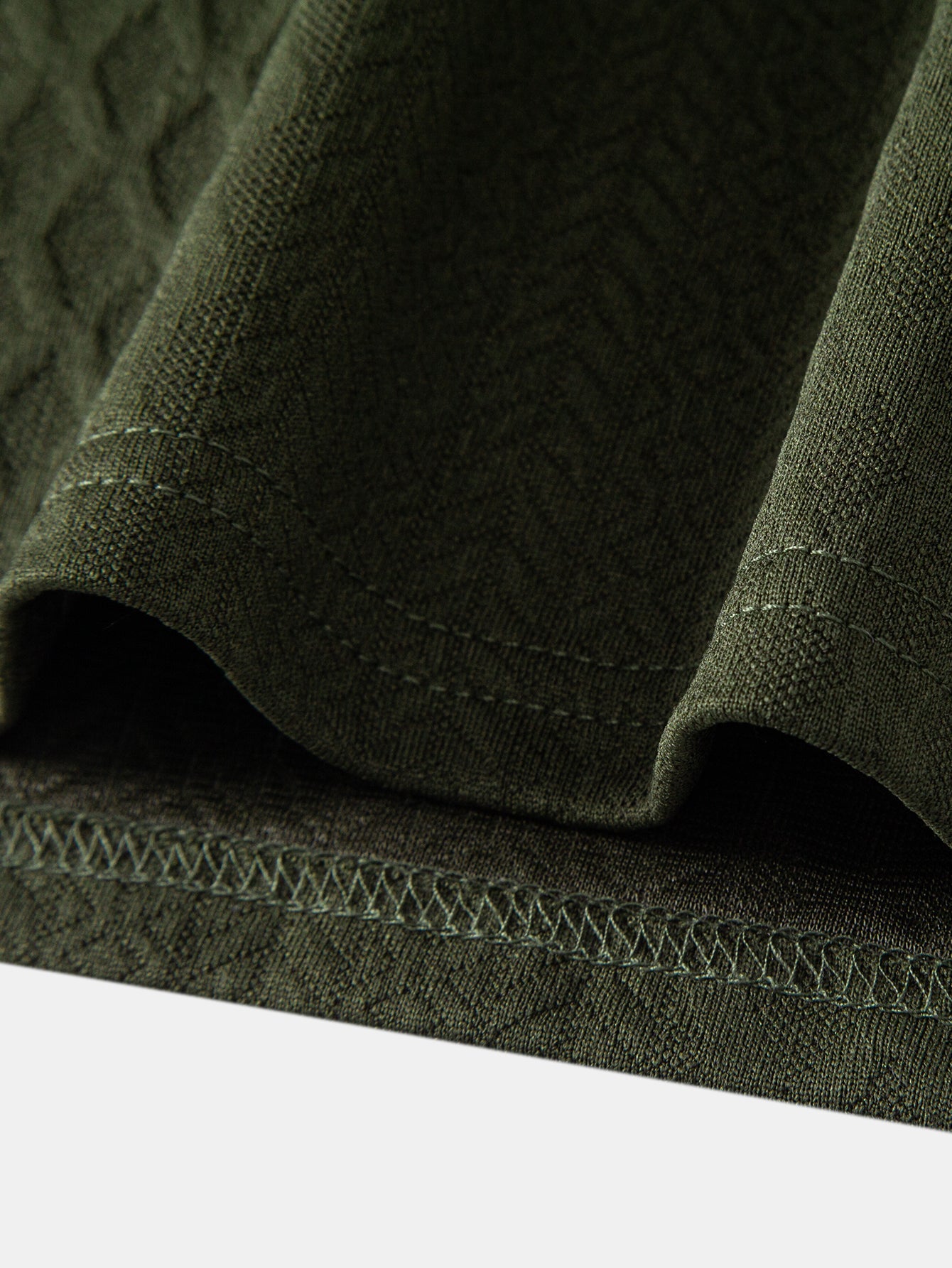 Geometric Jacquard Zipper Polo