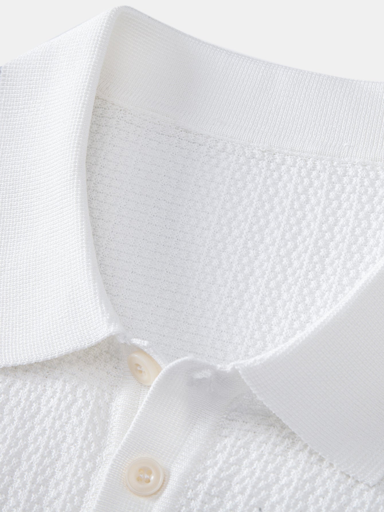 Contrast Textured Knit Polo