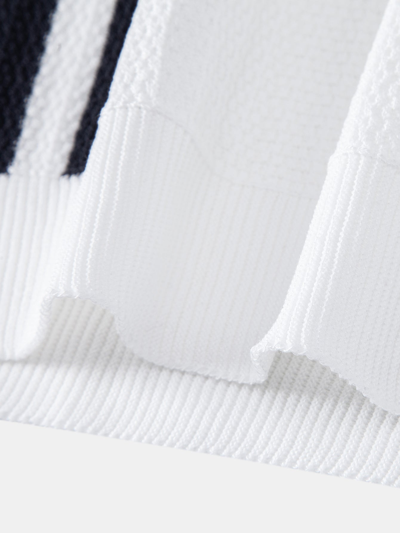 Contrast Textured Knit Polo