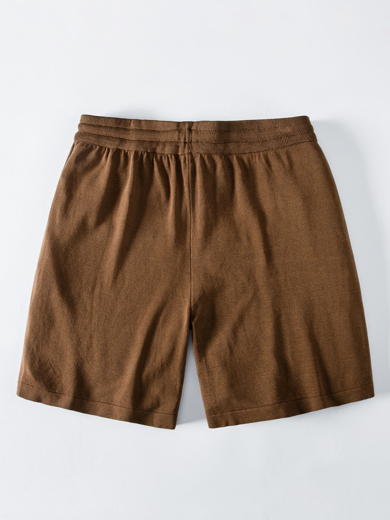 Solid Drawstring Knit Shorts