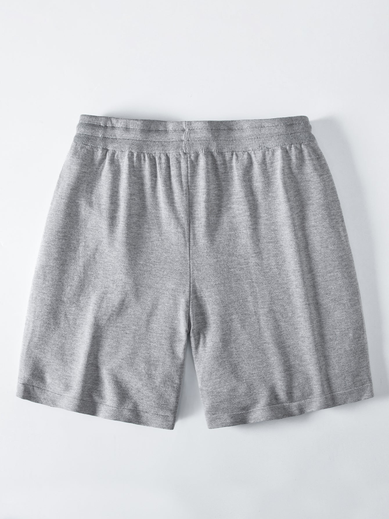 Solid Drawstring Knit Shorts