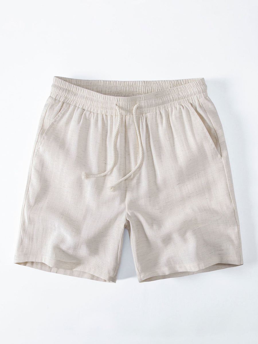 Linen Rayon Blend Drawstring 7" Shorts