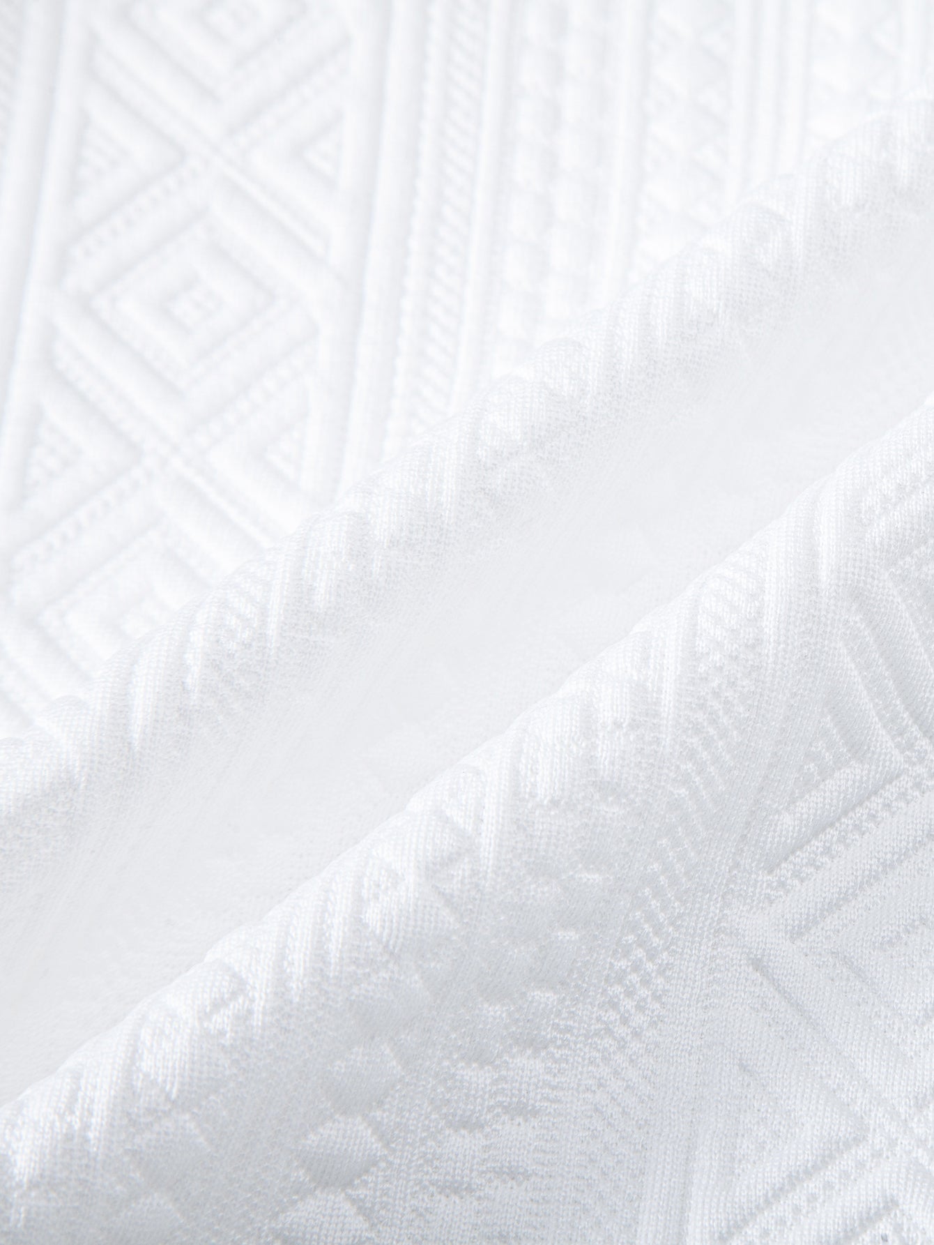 Geometric Jacquard V Neck Polo