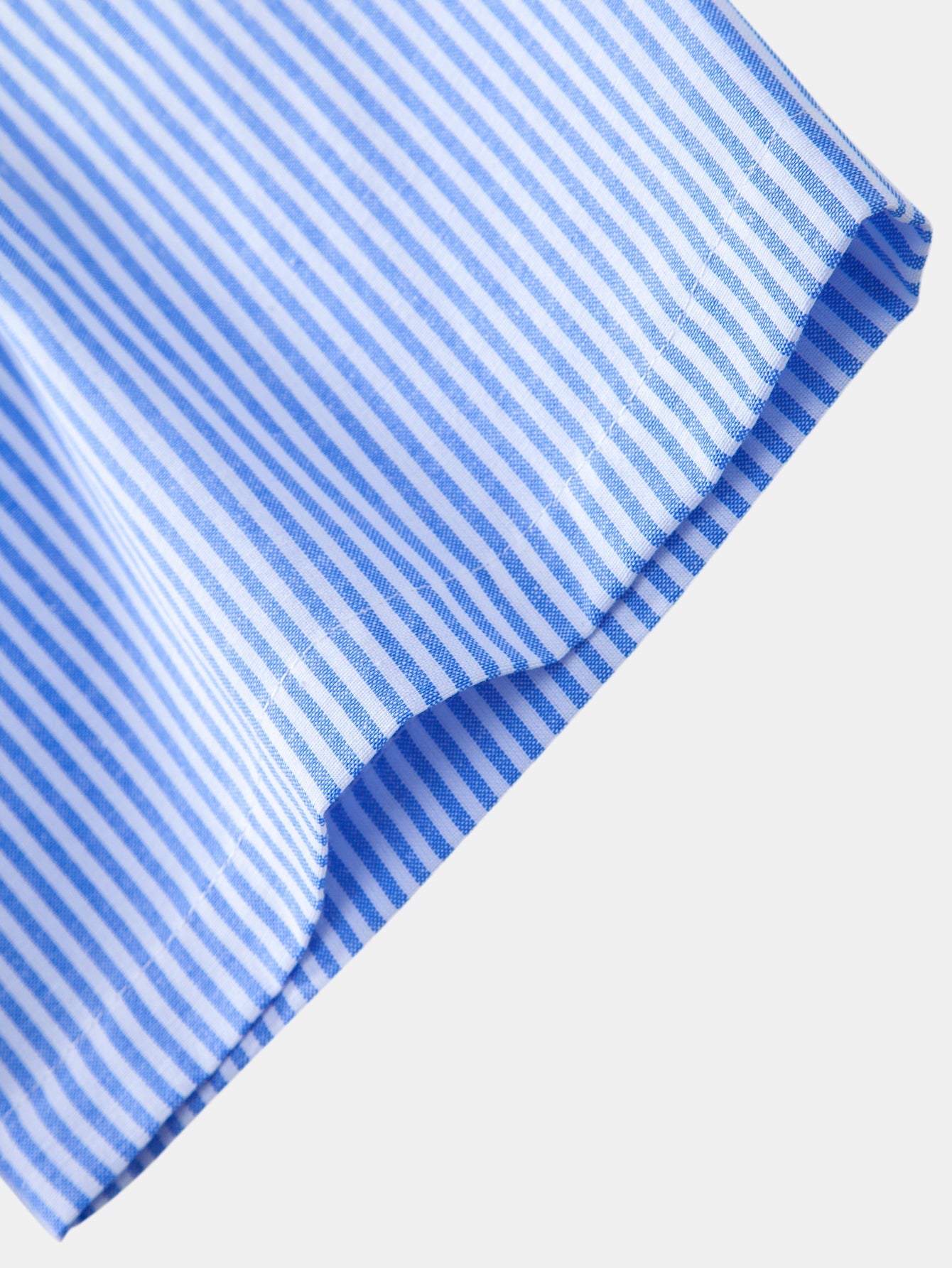 Short Sleeve Cotton Stripe Stand Collar Shirt