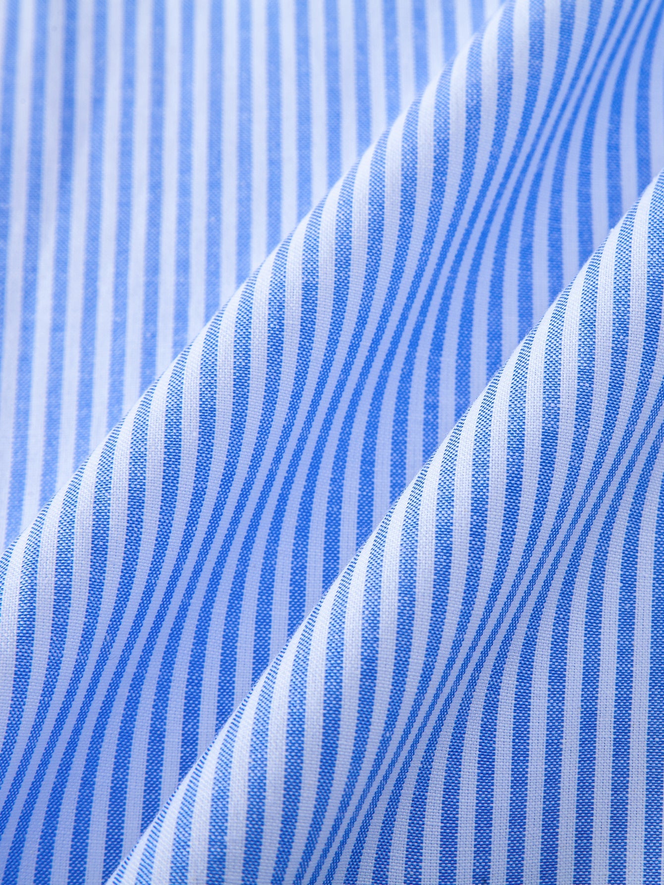 Short Sleeve Cotton Stripe Stand Collar Shirt
