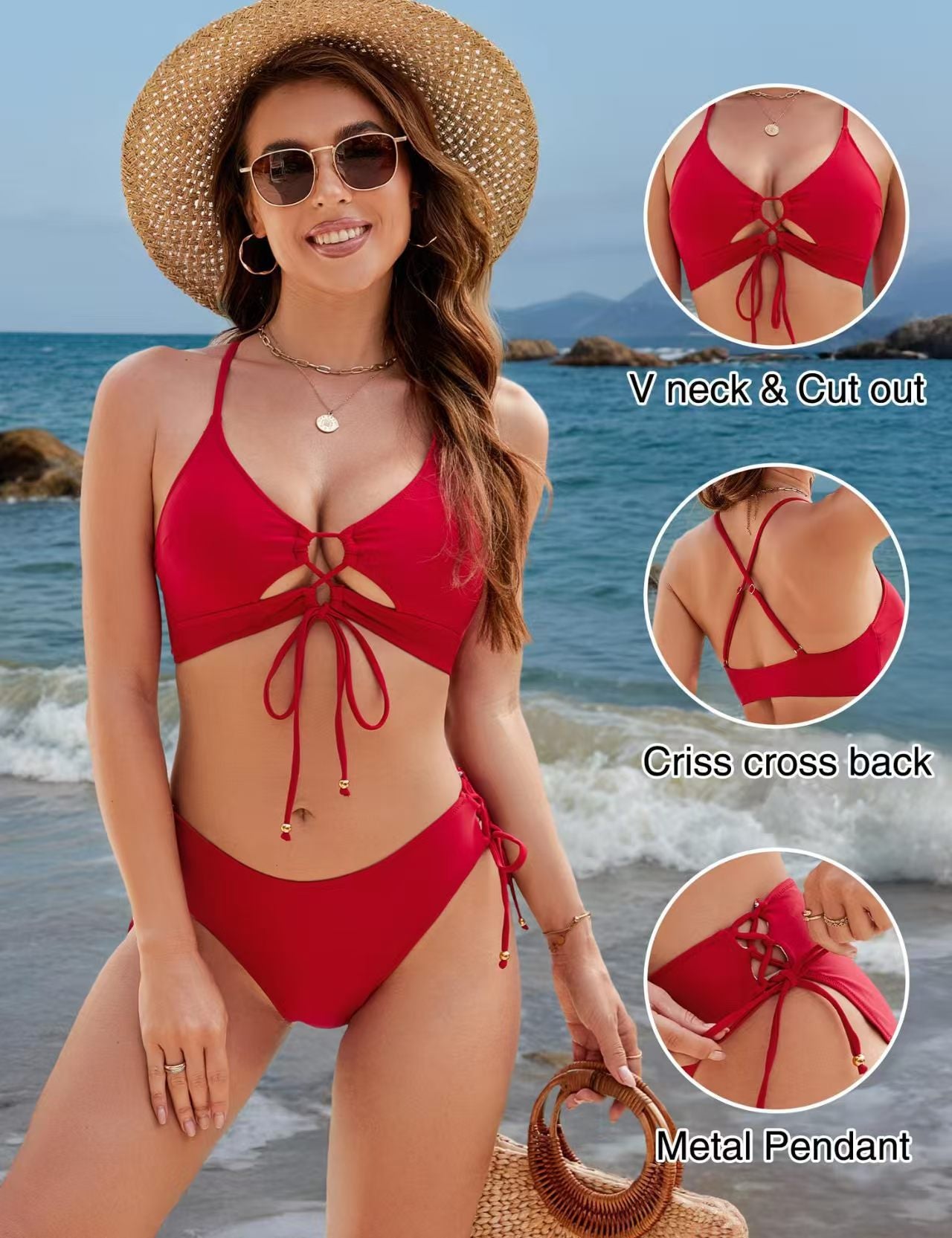 LACE-UP BIKINI SET