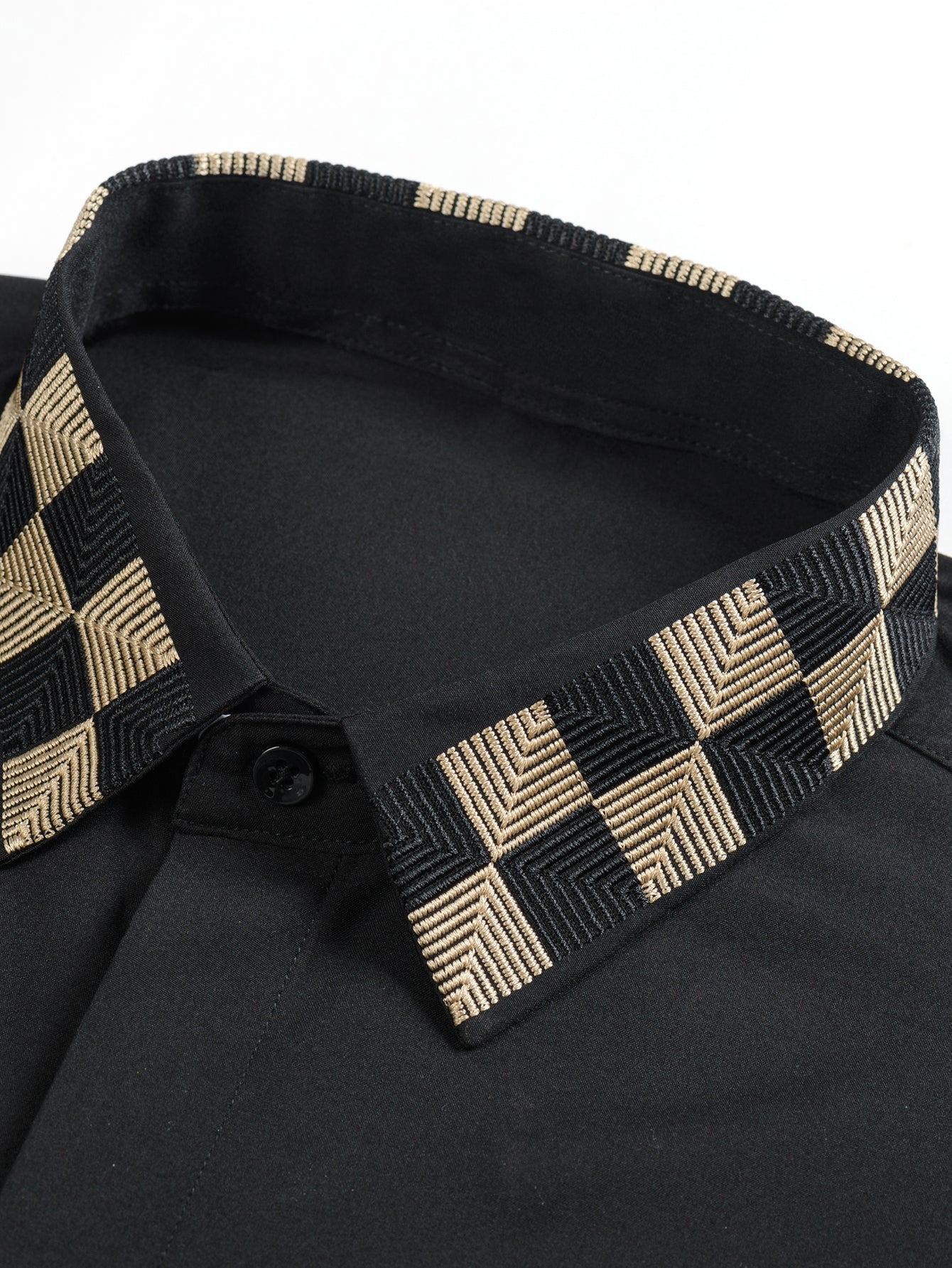 Long Sleeve Embroidered Hidden Buttons Placket Shirt