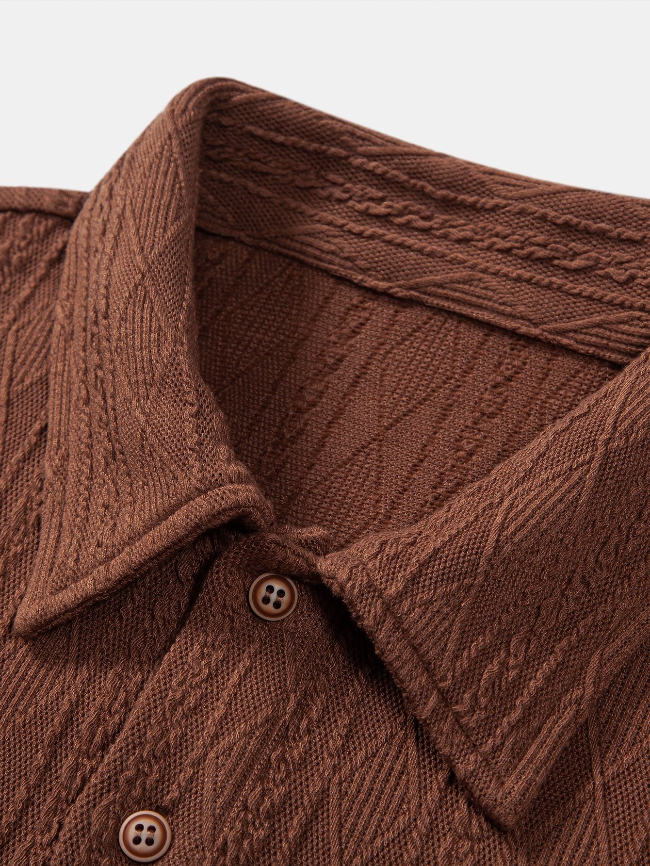 Knitted Rhombus Geometric Jacquard Polo