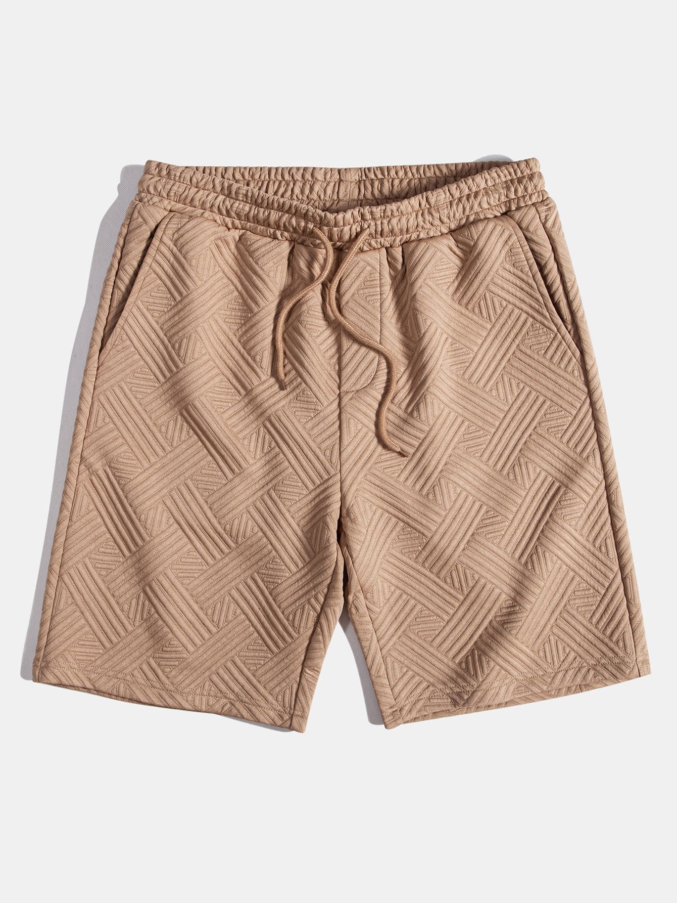 Texture Jacquard Button Up Shirt & Shorts