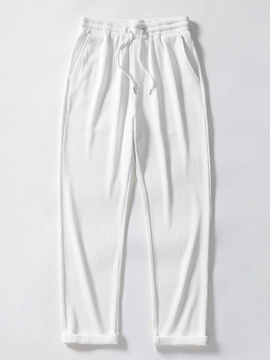Straight Leg Ribbed Trousers