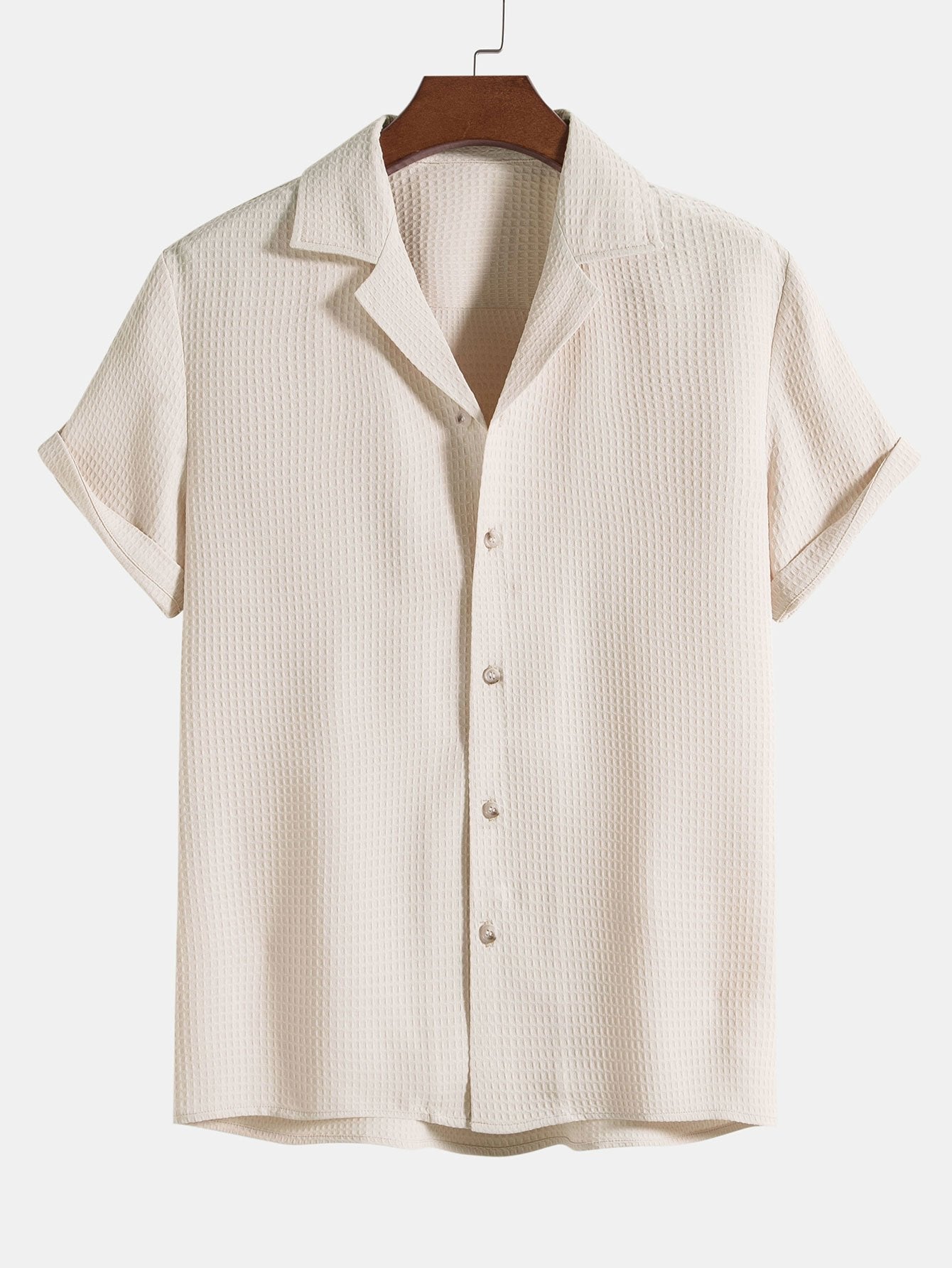 Waffle Revere Collar Shirt & Shorts