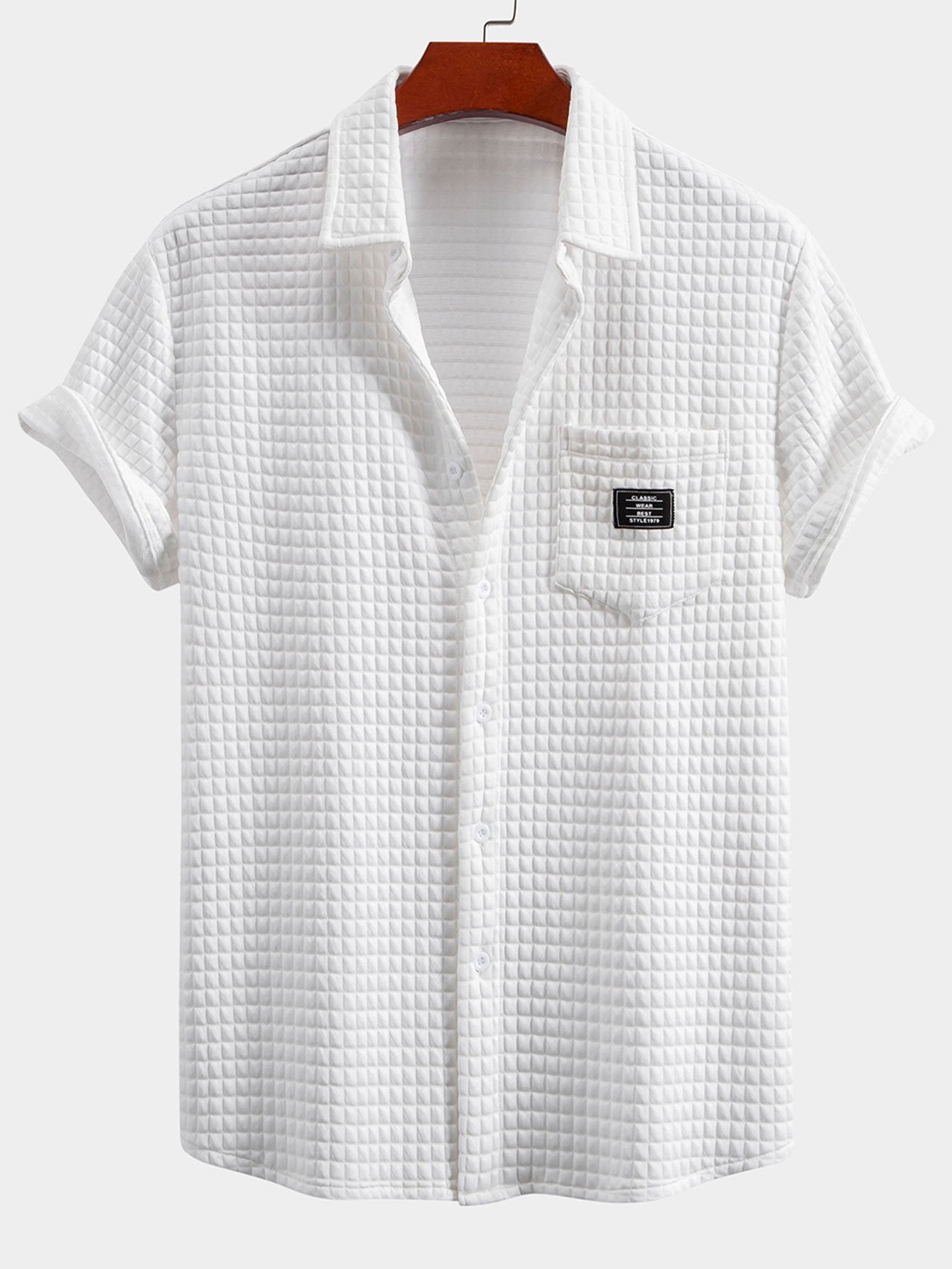 Short Sleeve Waffle Shirt & Drawstring Waffle Jogger Pants