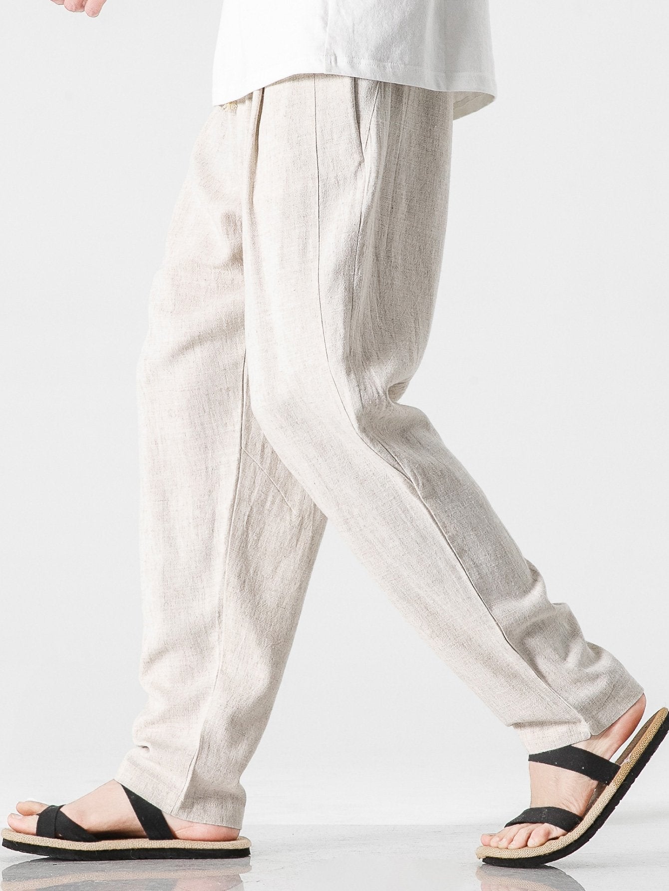 Relax Fit Linen And Cotton Blend Harem Trousers