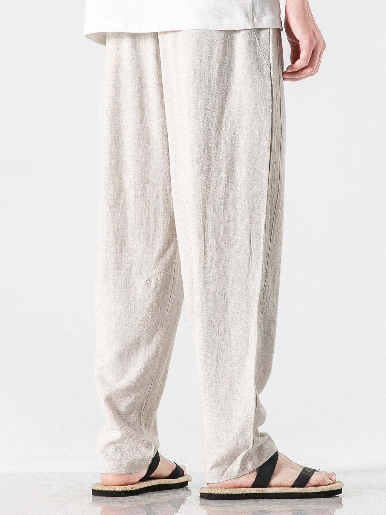 Relax Fit Linen And Cotton Blend Harem Trousers