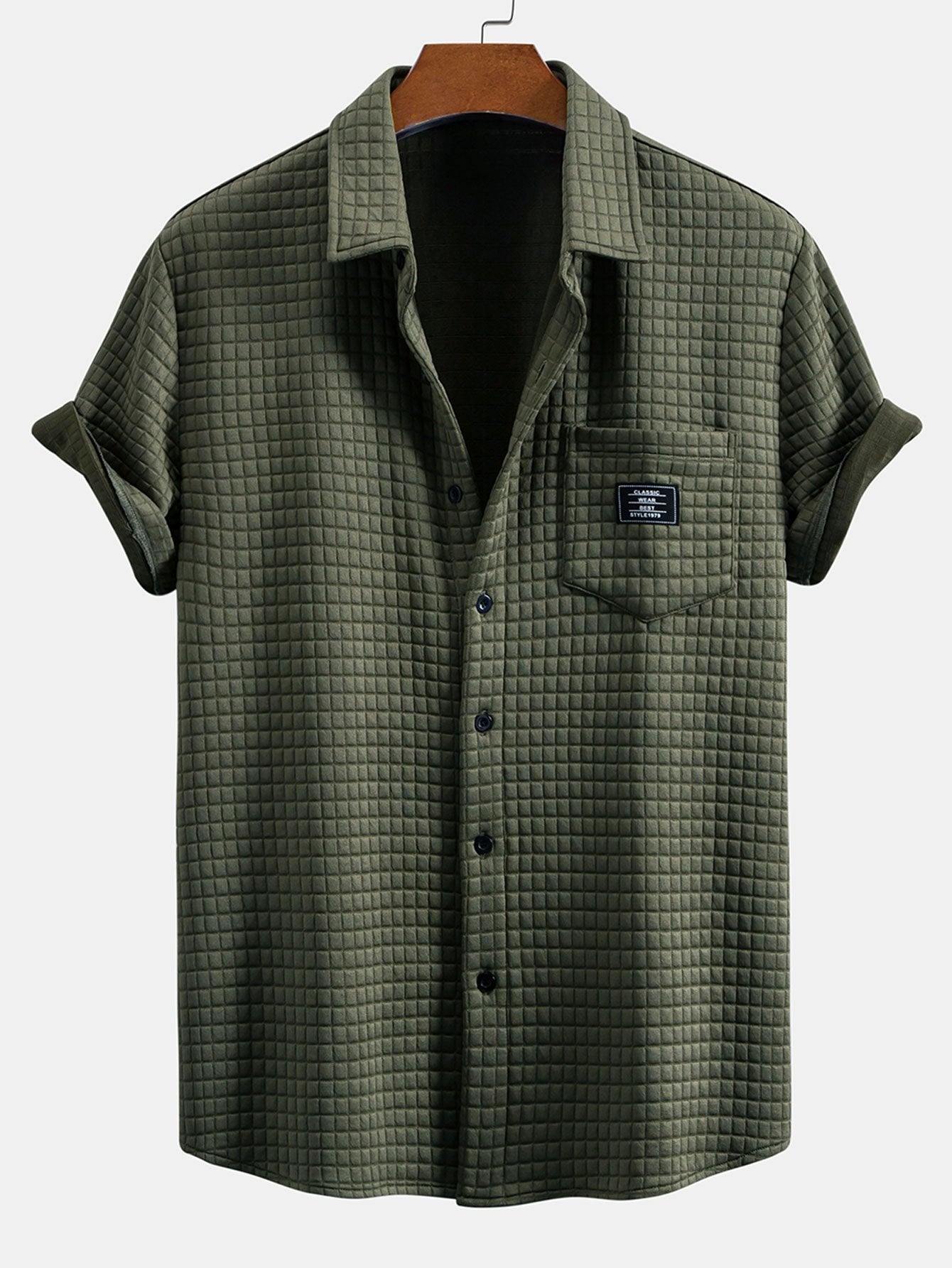 Short Sleeve Waffle Shirt & Drawstring Waffle Jogger Pants