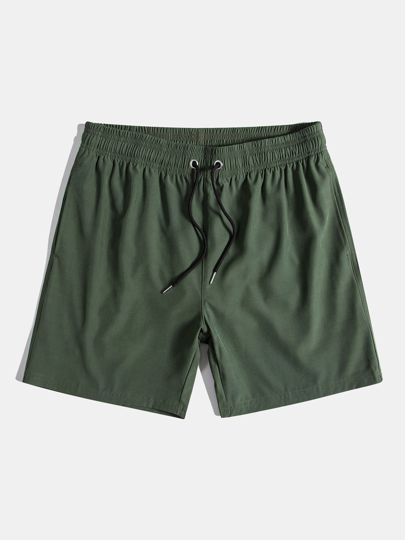 Island Sailing Print Button Up Shirt & Solid Drawstring Swim Shorts