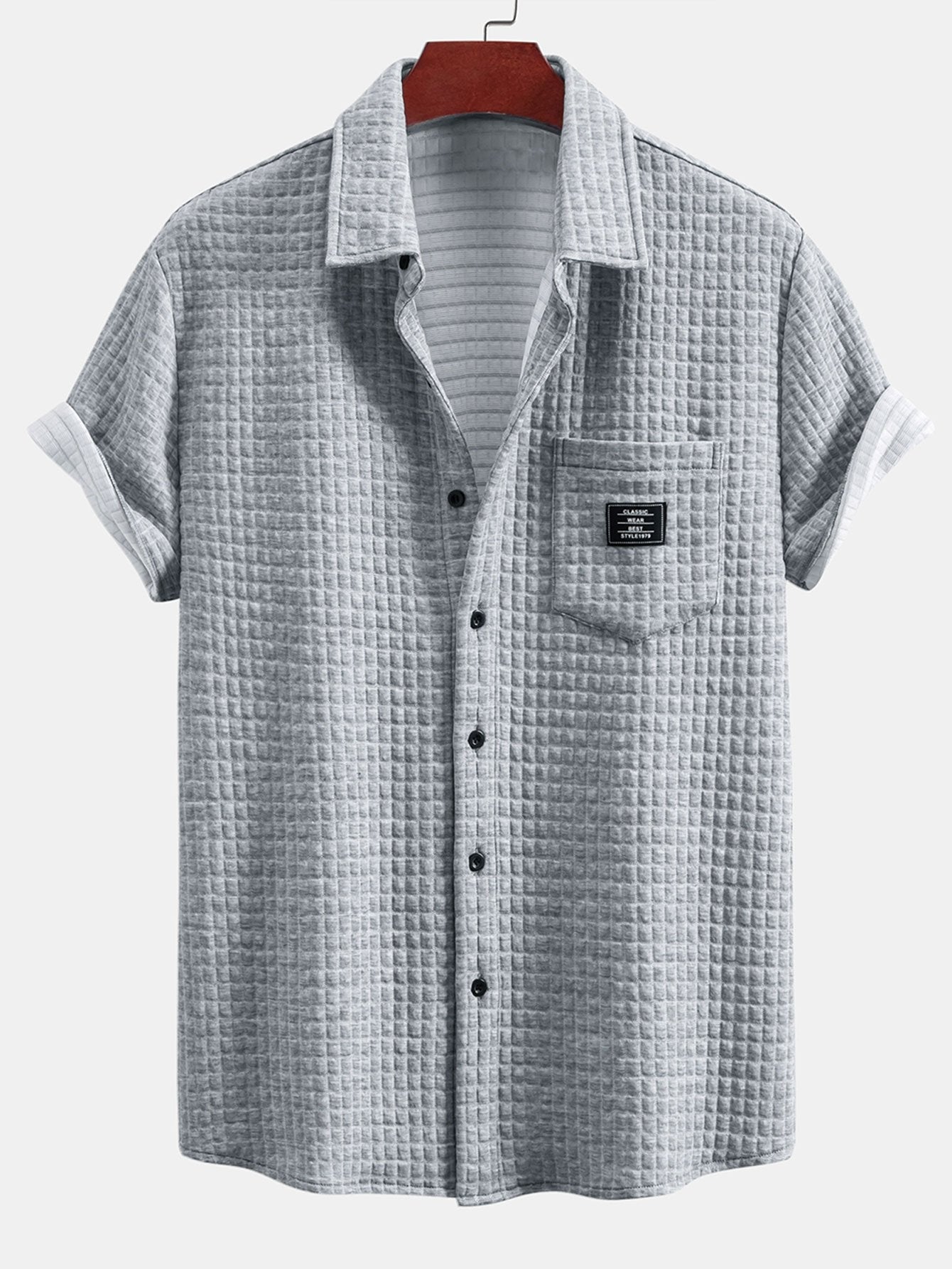 Short Sleeve Waffle Shirt & Drawstring Waffle Jogger Pants