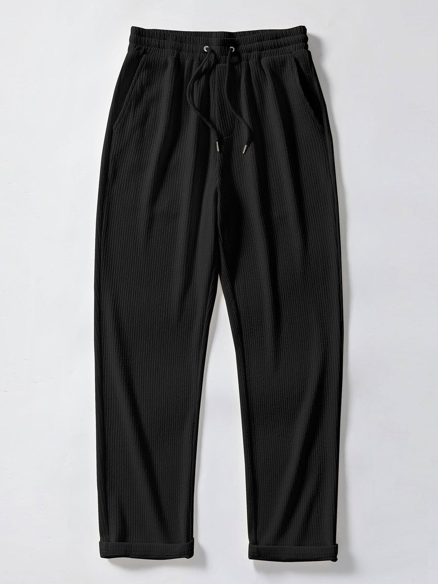 Straight Leg Ribbed Trousers