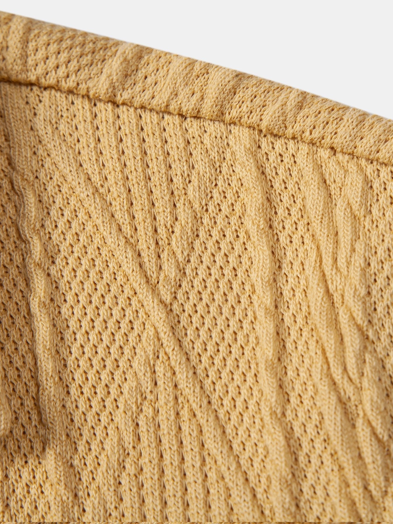 Knitted Geometric Textured Cuban Shirt & Man Mid Length Drawstring Swim Shorts