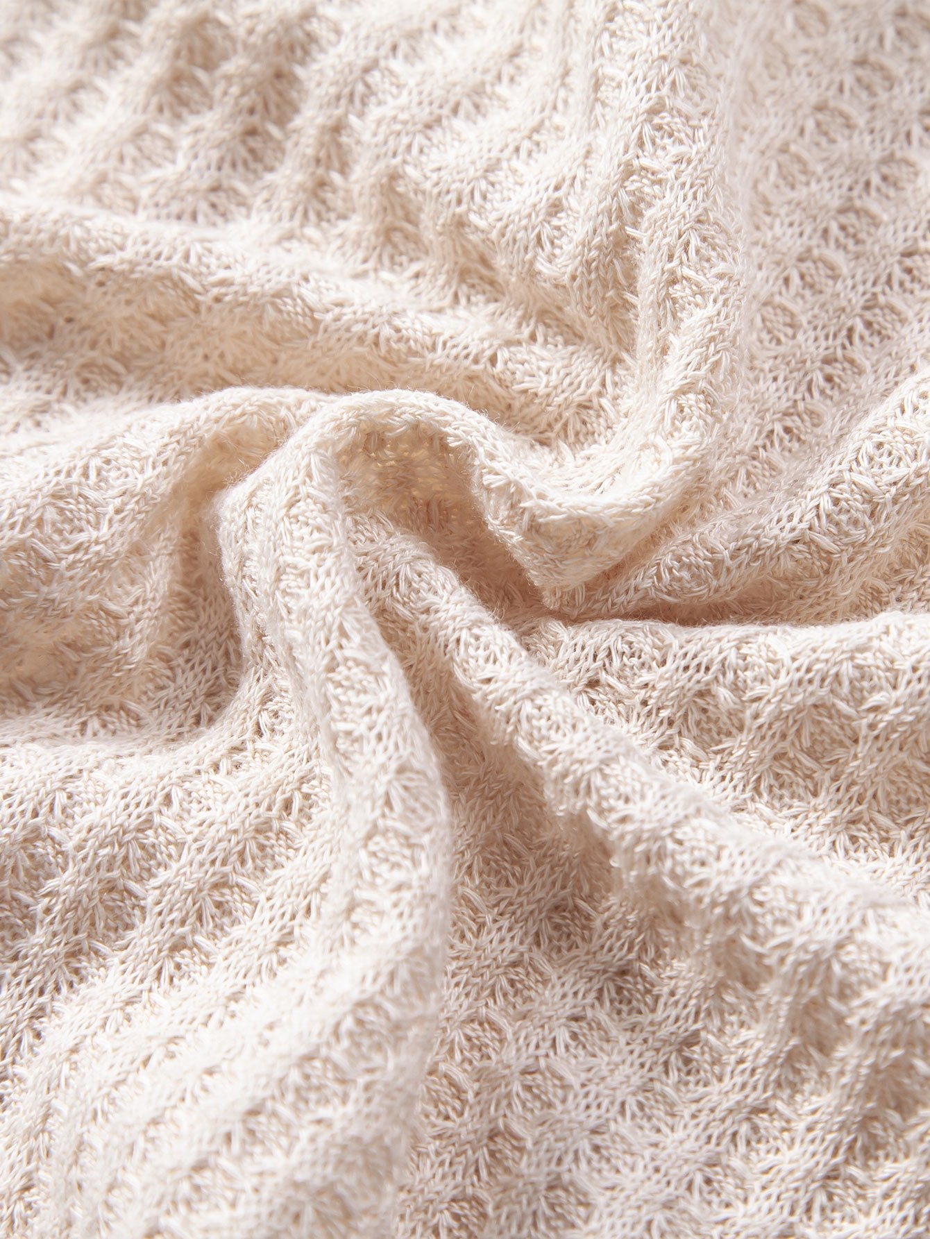 Short Sleeve Knitted Waffle Cuban Shirt & Crinkle Textured Straight Leg Pants
