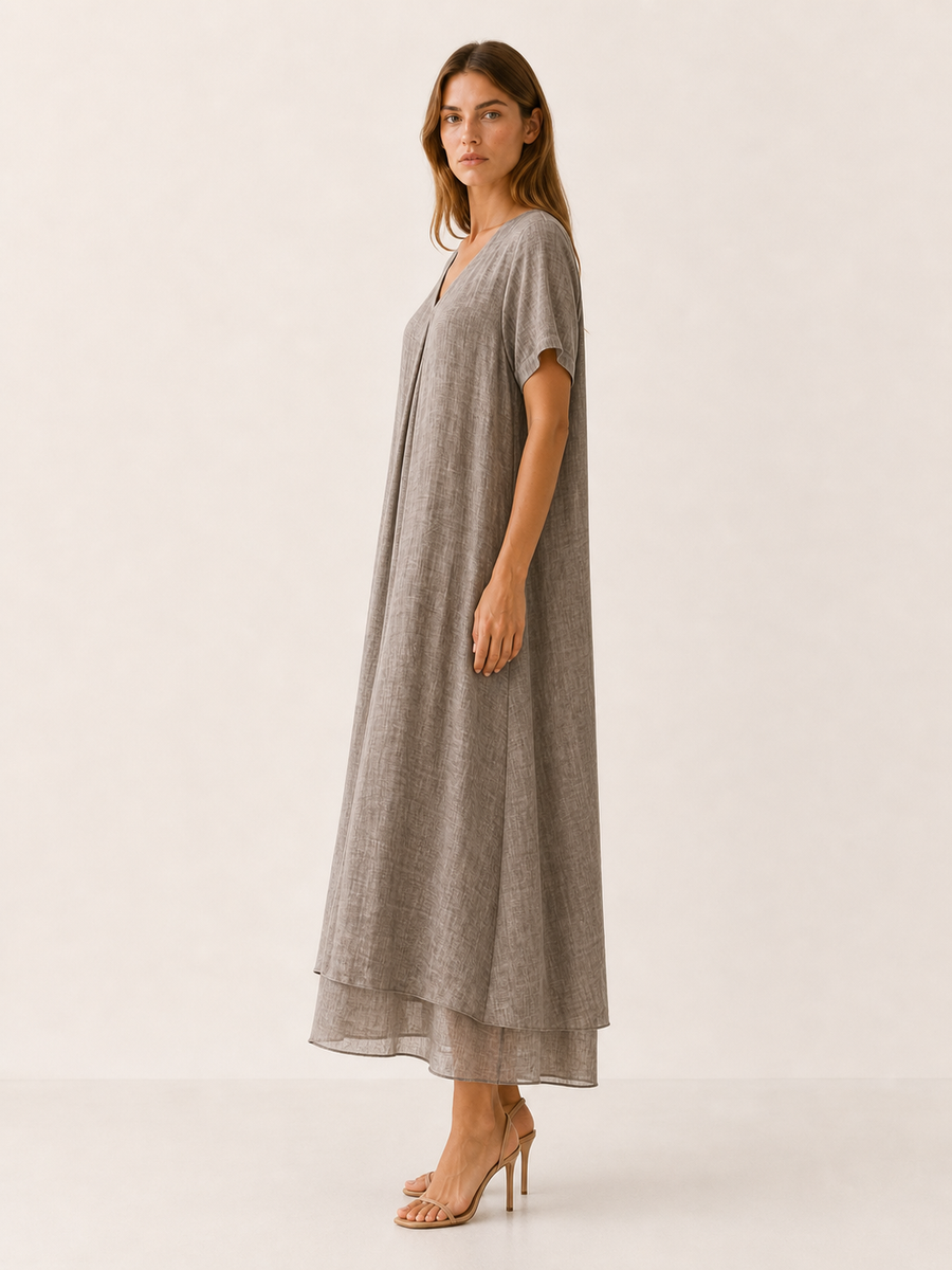 Kerensa | Loose Maxi Dress with V-Neckline