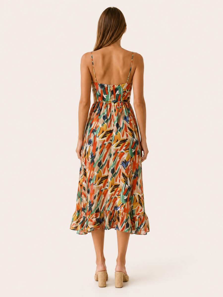 Orla | Printed Midi Dress with Ruffle Hem