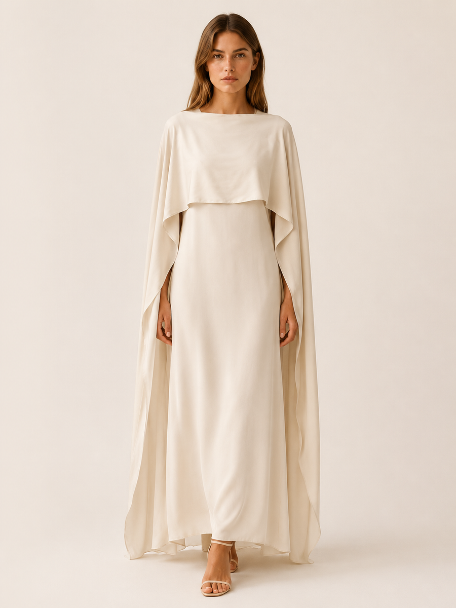 Sidra | Draped Sleeve Abaya with Maxi Length